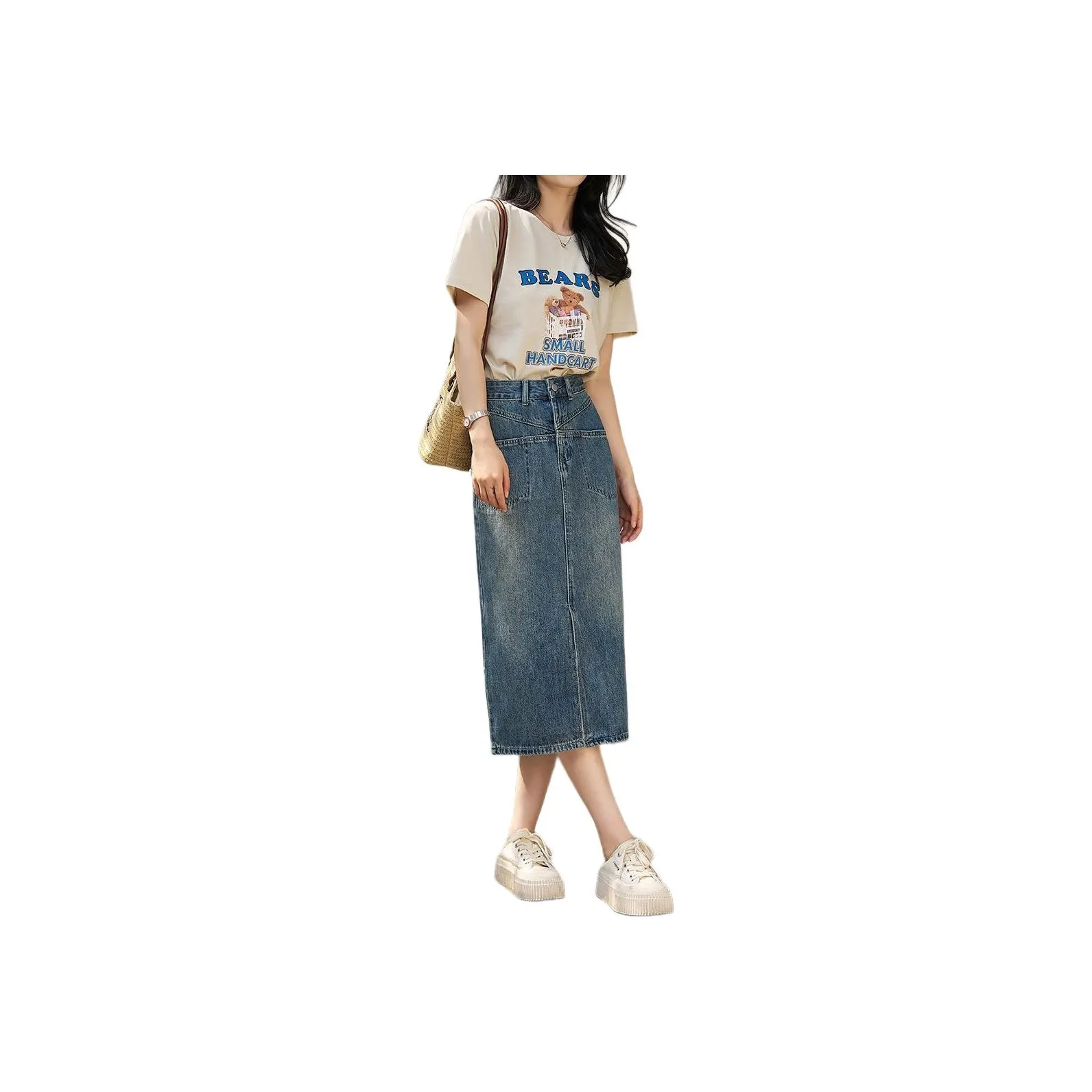 MORii Винтажный синий женский джинсовый длинный кардиган