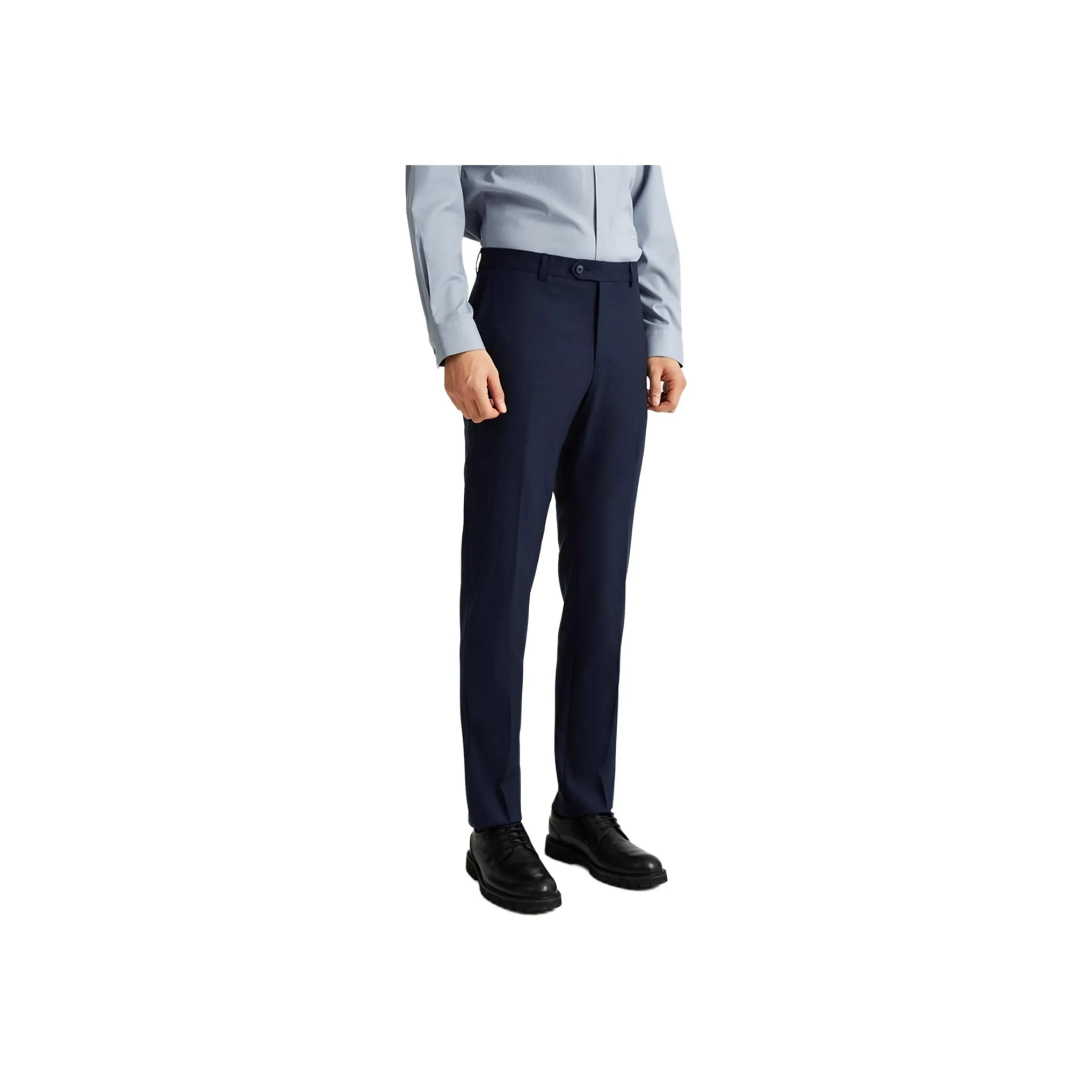 DIKENI Suit Trouser Men's Blue Plaid