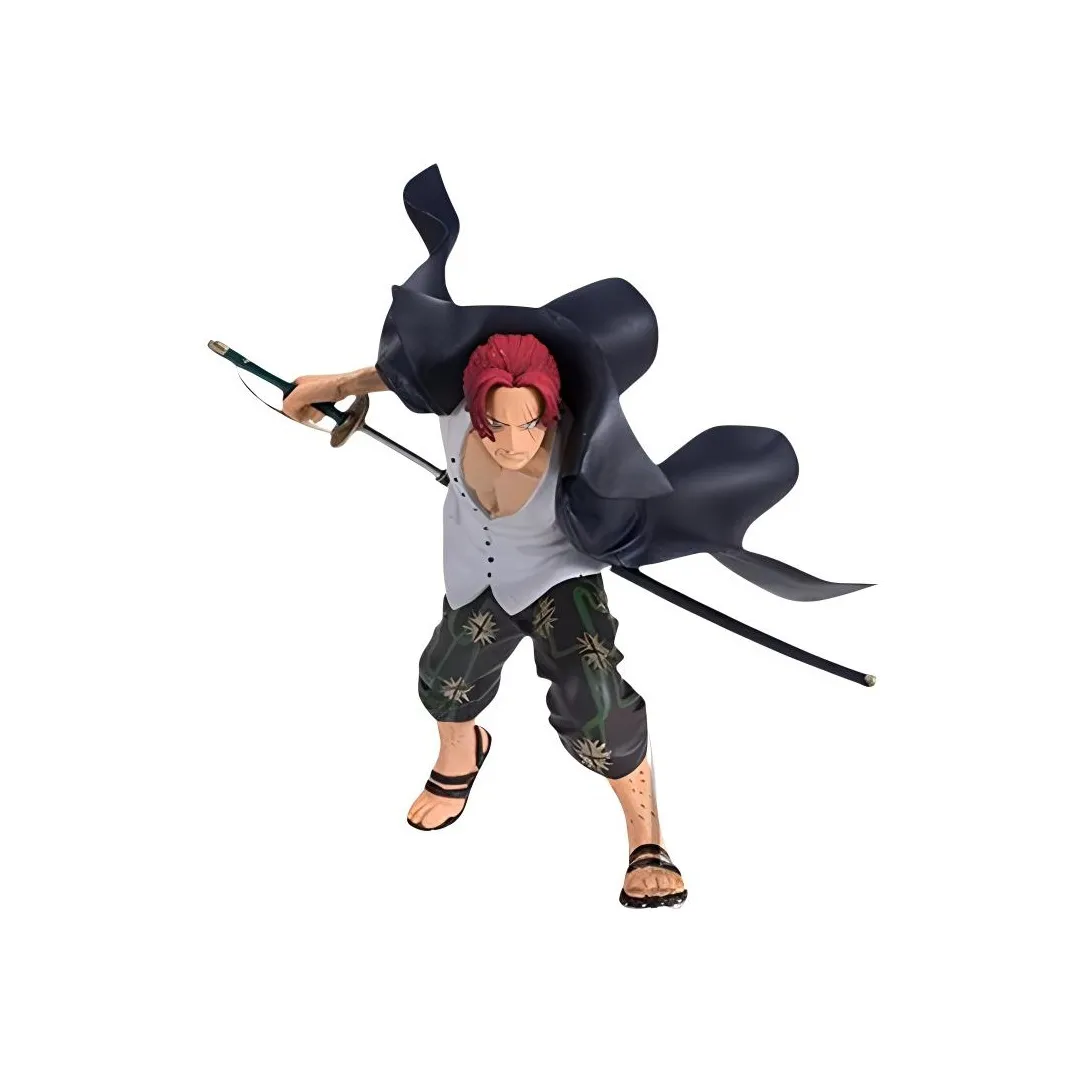 BANPRESTO Shanks Glasses Factory Swordmen Figure One Piece, Red Hair Bonus Gifts 12cm