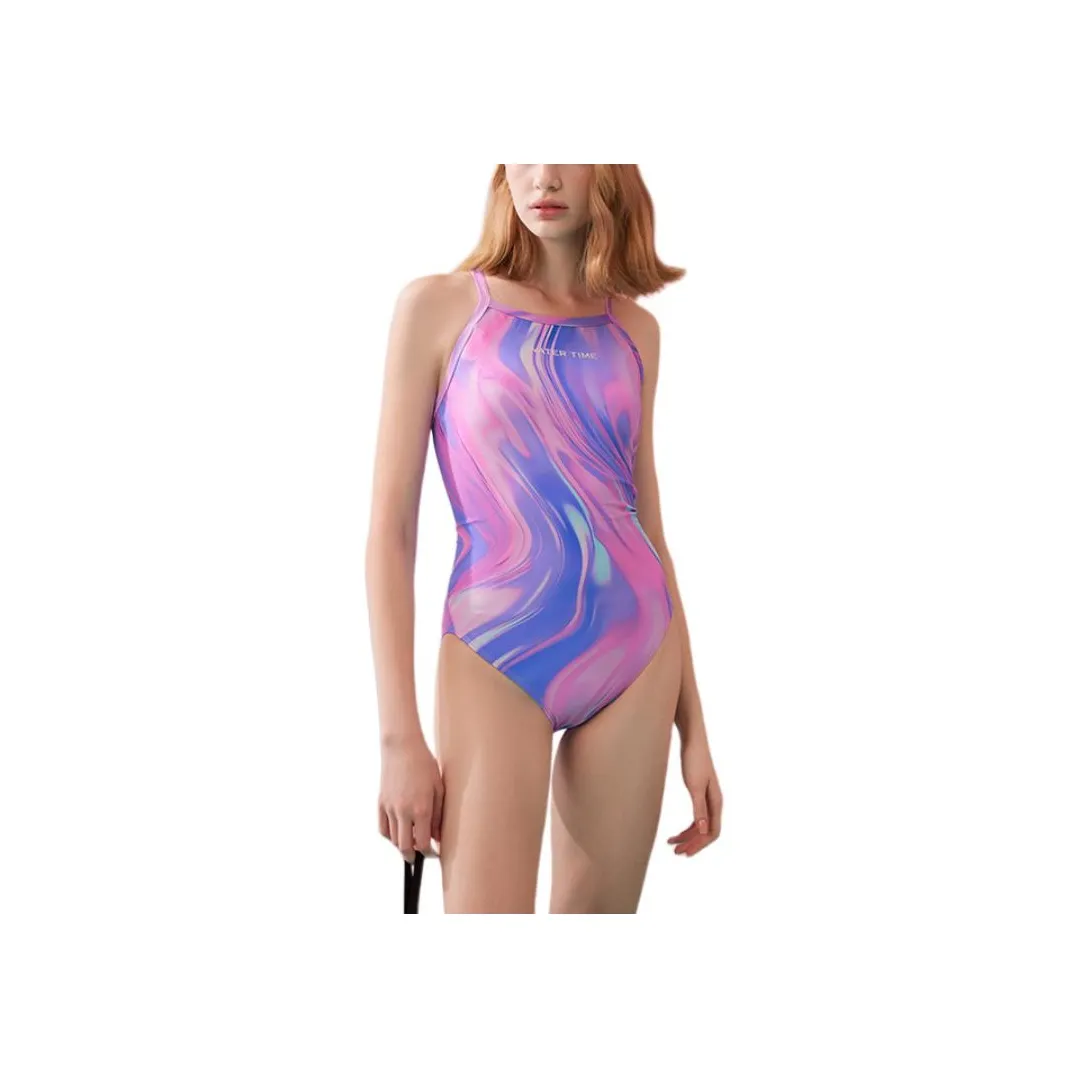 Watertime ван-пис купальник женский розовый абстрактный