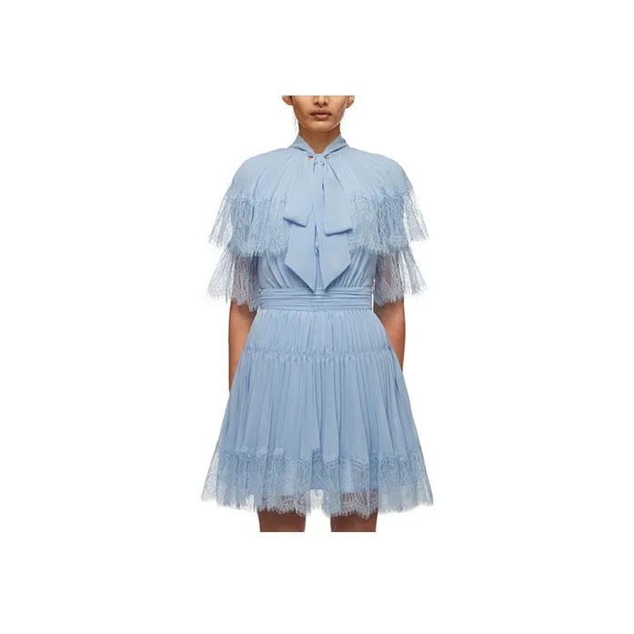 Self portrait Short Sleeved Dresses Women's Blue