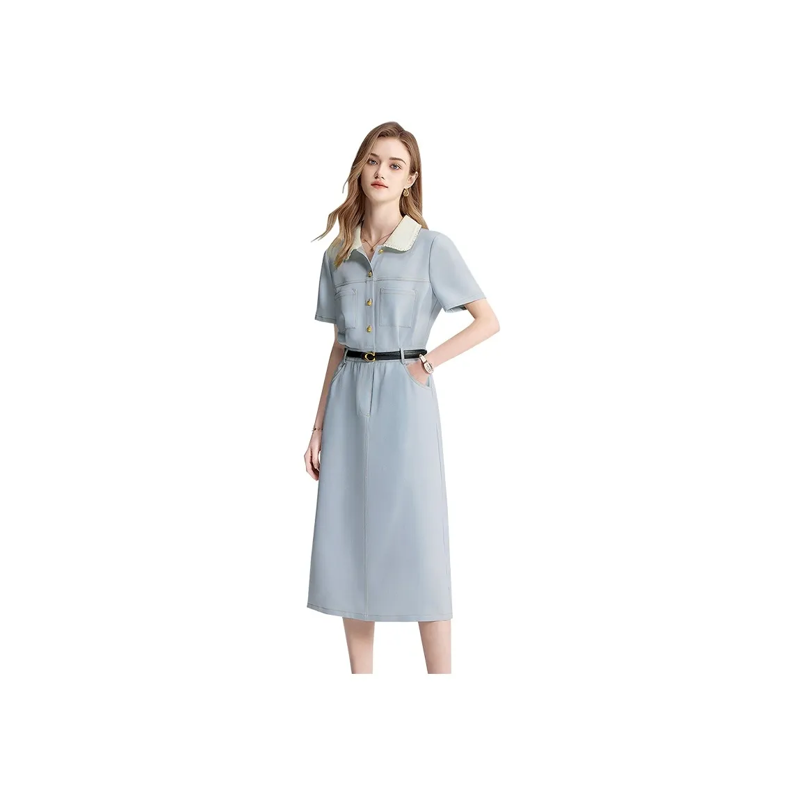 TOUCH Short-Sleeved Dresses Women's Light Blue