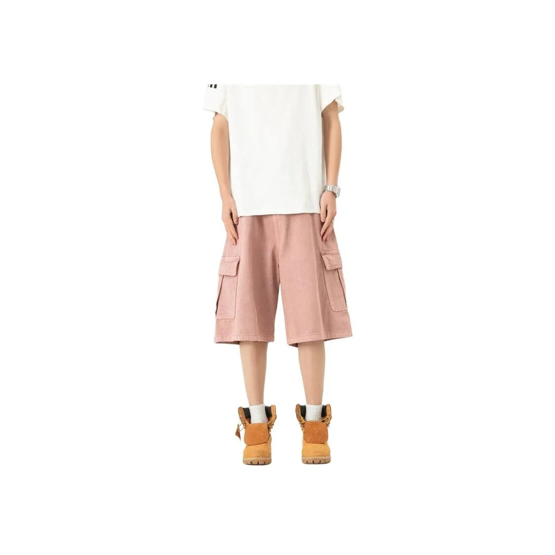 ROOMBOSE Denim Shorts Unisex Pink