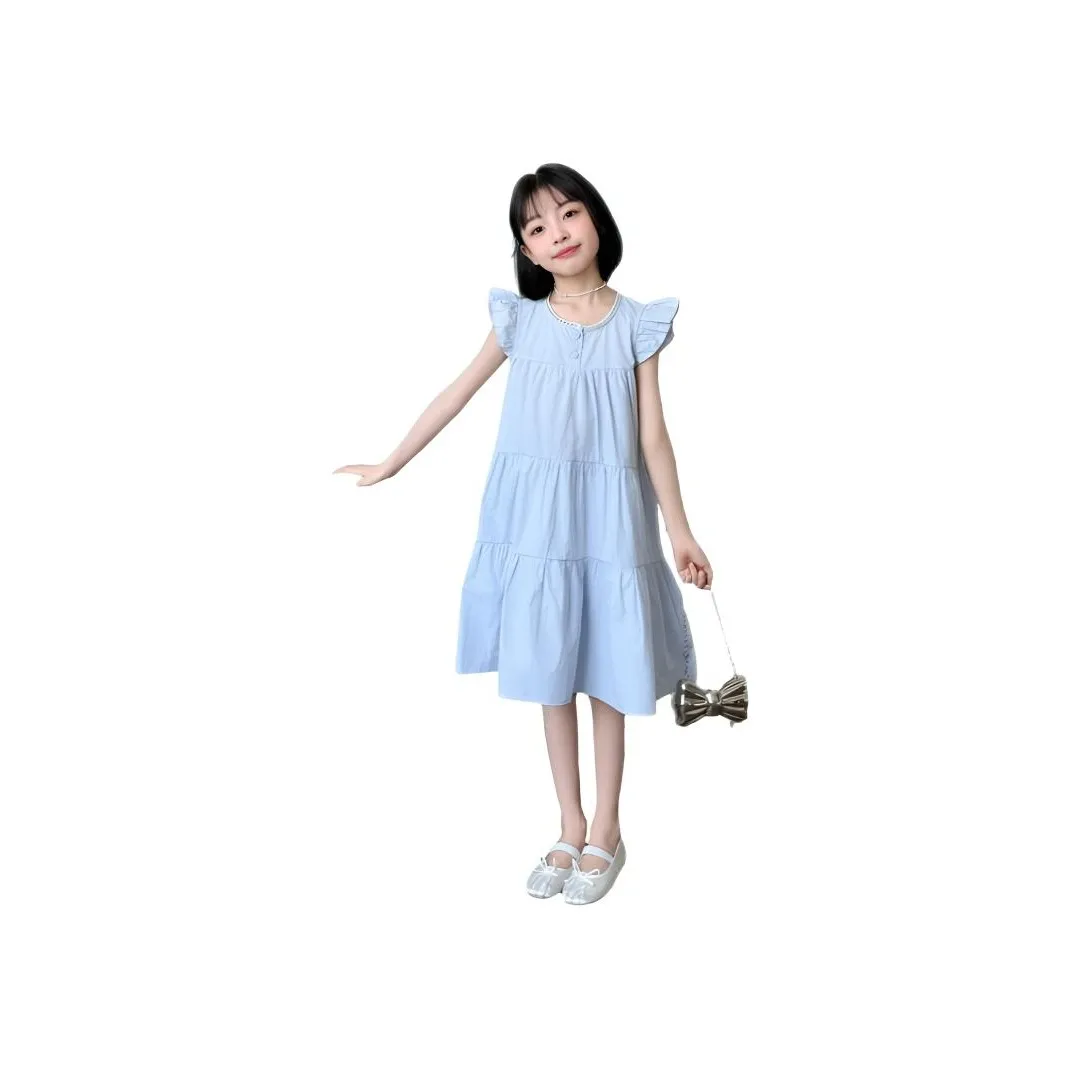 Than Than Me Женский Летний Платье Свежий Принцесс Платье KIDS Flying Юбка с Рукавами Мода Удобная
