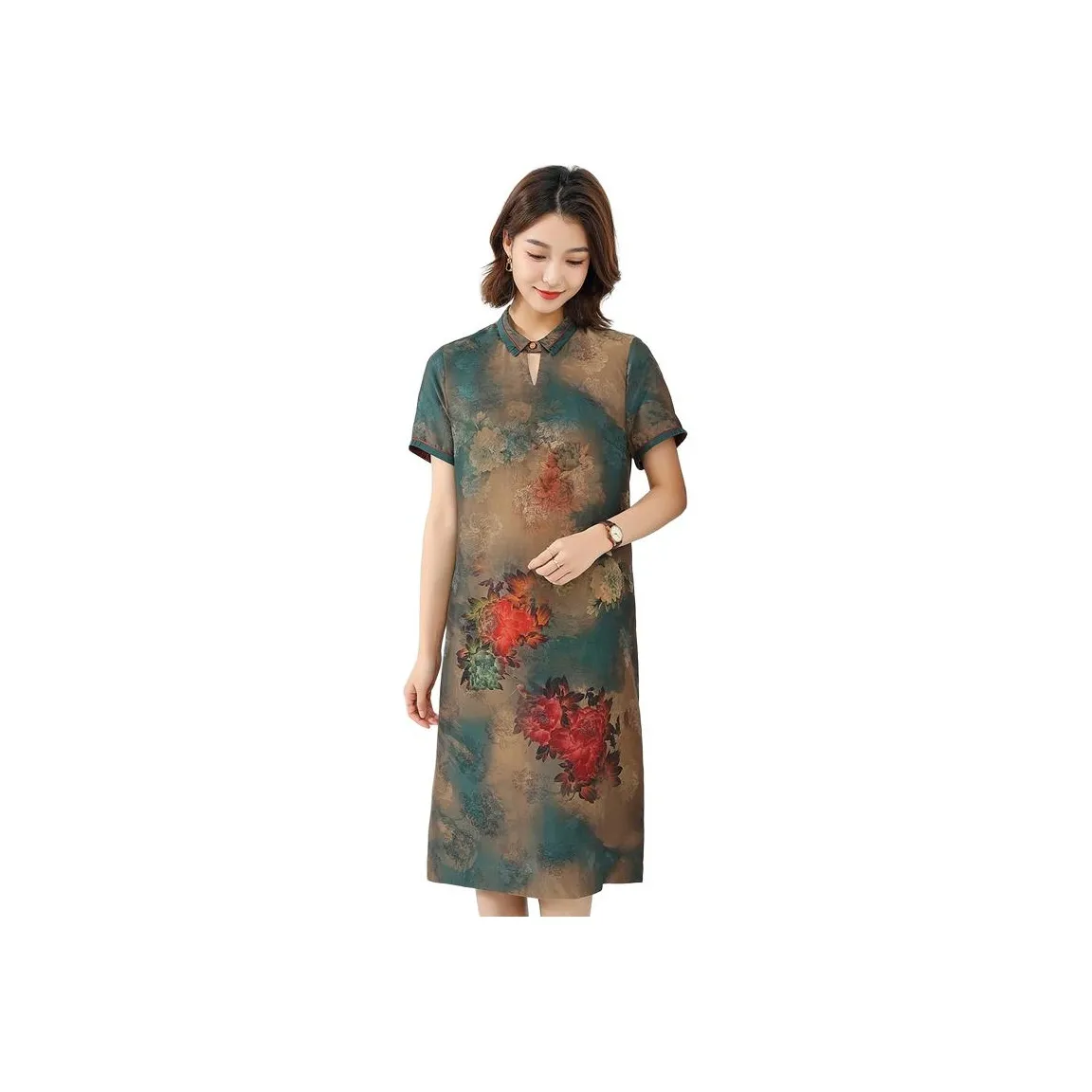 JINJU Короткий рукав Платье Женское
