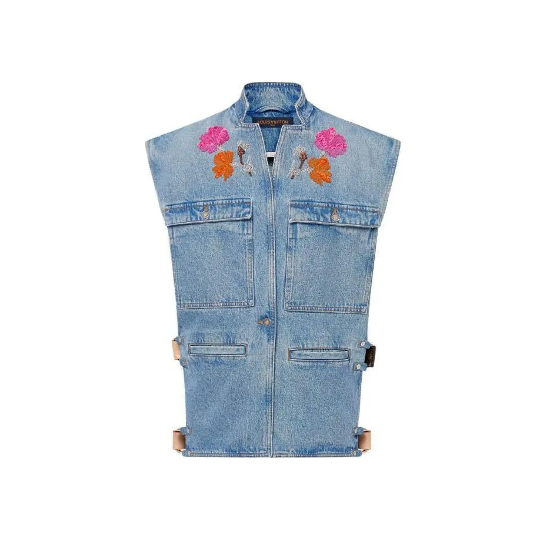 Lv Embroidered Accent Utility Jacket