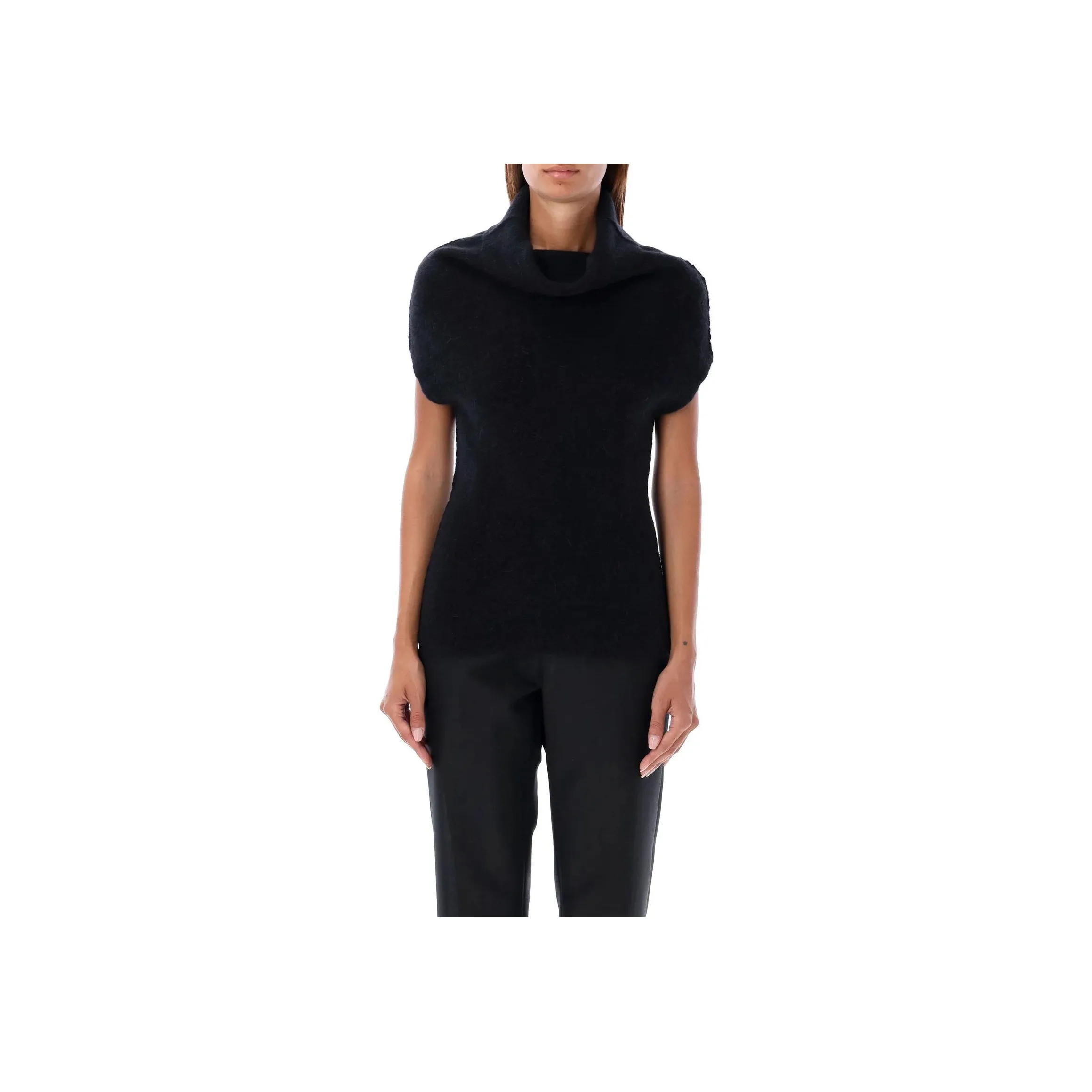 RICK OWENS Short-Sleeved Cowl Neck Jumper