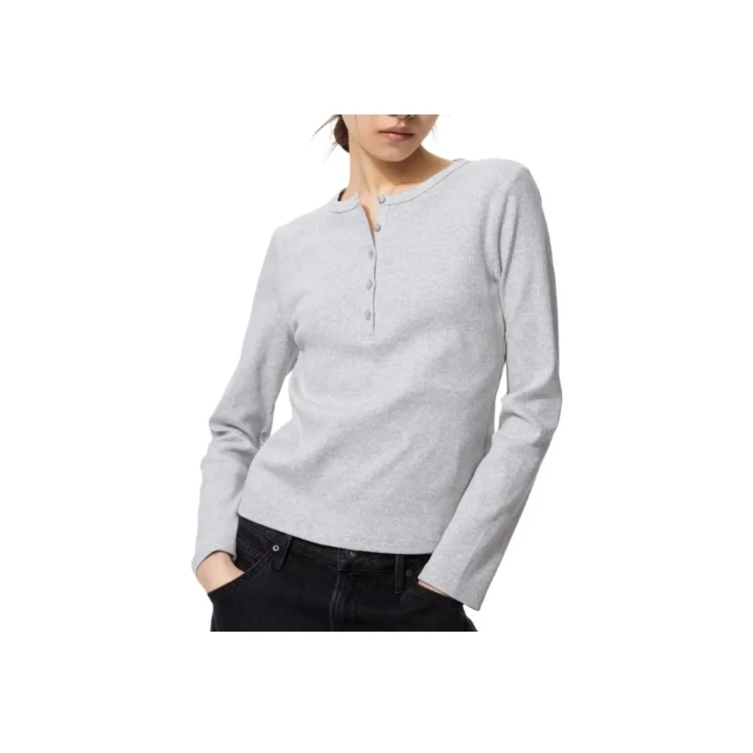 UNIQLO T-рубашка Женская Светло-Серый