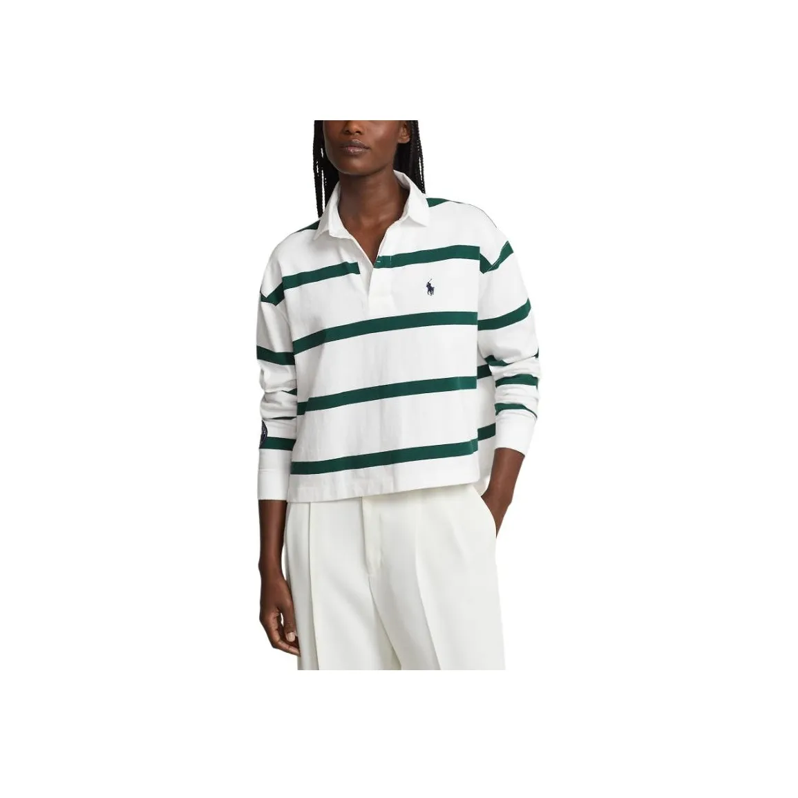 Polo Ralph Lauren Wimbledon Tennis Open Collection SS24 Polo Shirt Women's Porcelain White