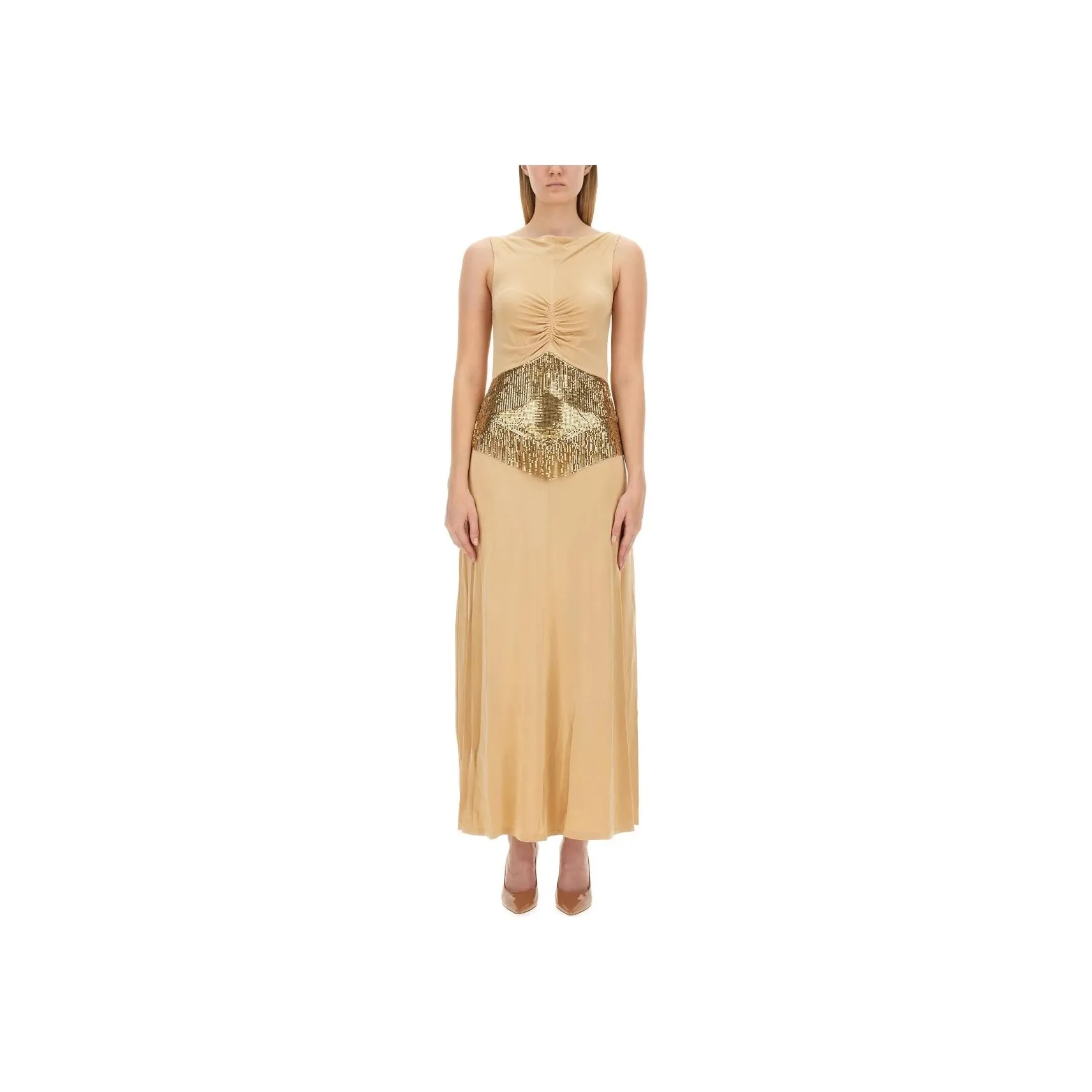 Paco Rabanne Ruched Detailed Midi Dress
