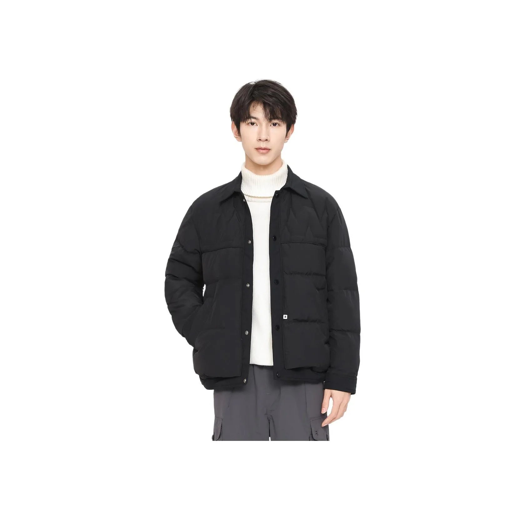 BALENO Модный Термический Утолщенный Пуховик с Отложным Воротником Пальто Минималистский Универсальный Повседневный Топ Однотонный Зимний Мужской