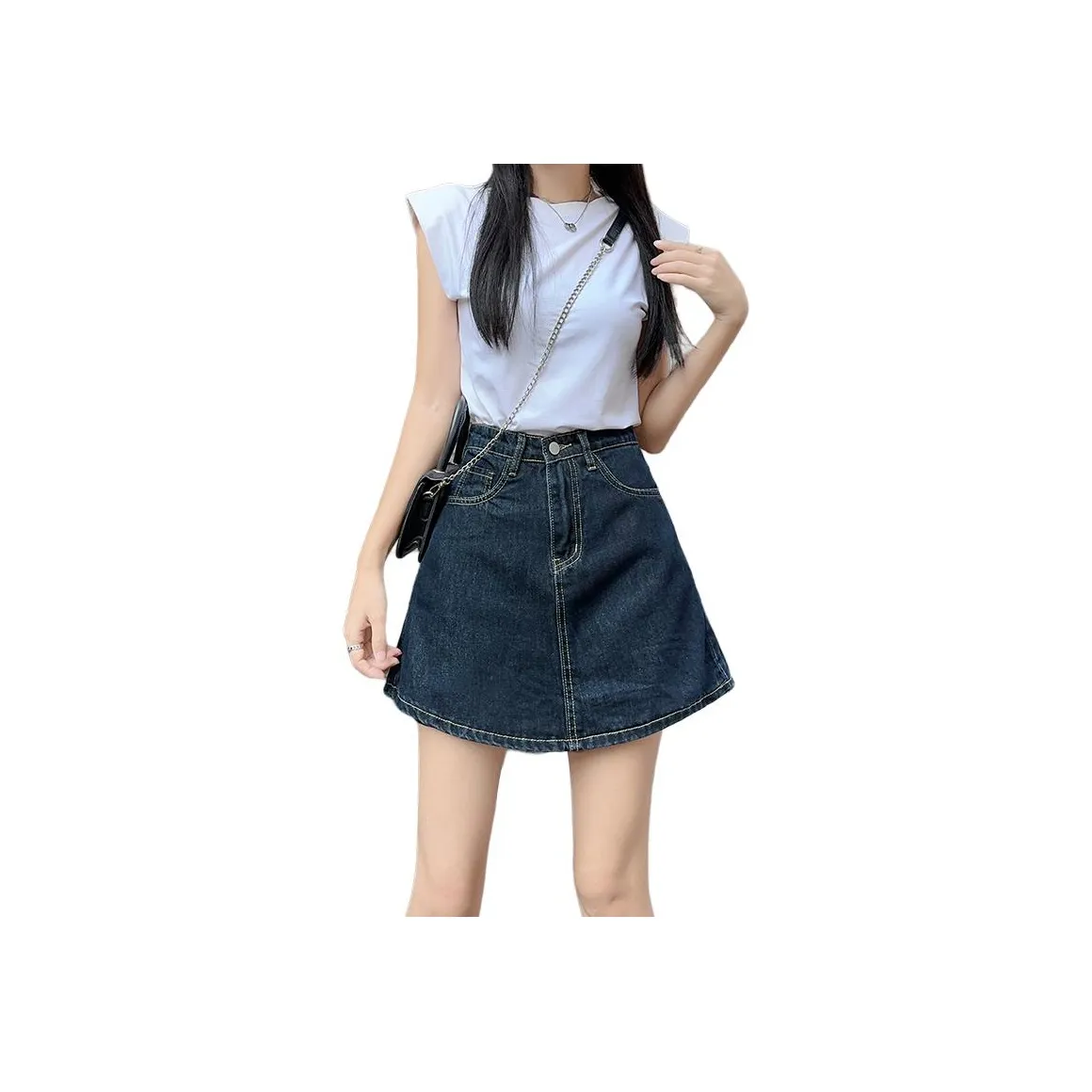 MM Джинсовые короткие юбки Женские Темно-синий