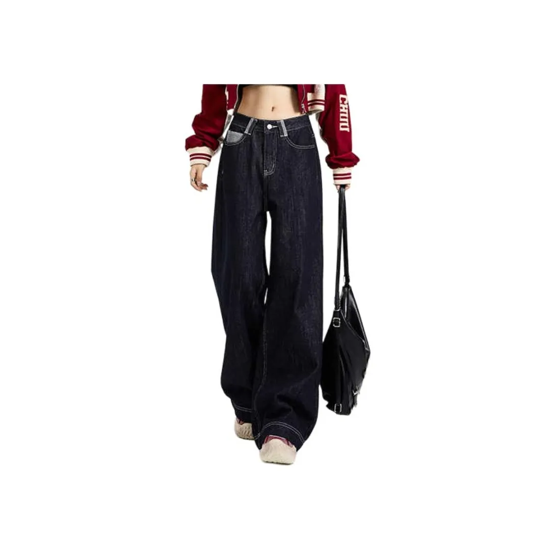 YINLEI Jeans Women's Denim Dark Blue