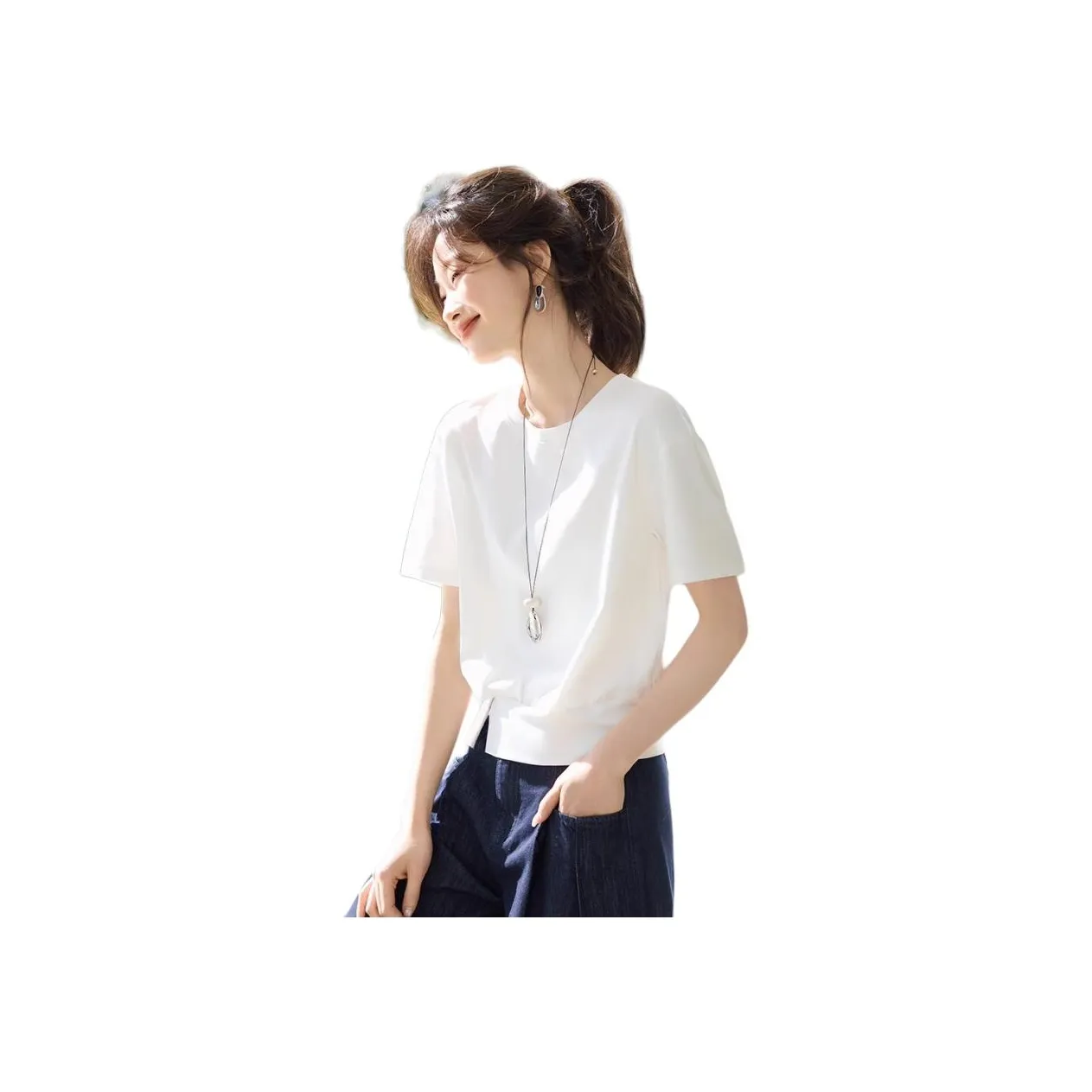 Dale Beauty Рукав с оборванным плечом T-рубашка Женская