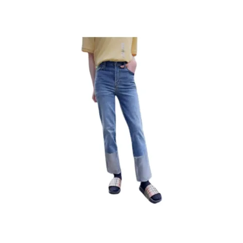 SEVEN FOR ALL MANKIND Женские джинсы синего цвета