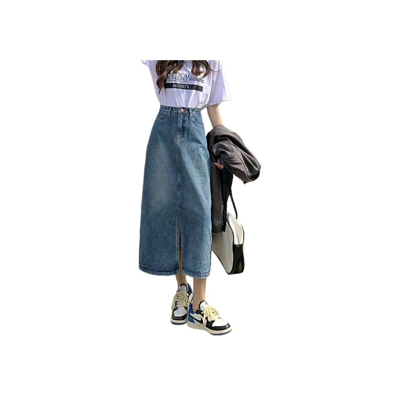 MUCCHIC Деним Длинная Юбка Женская