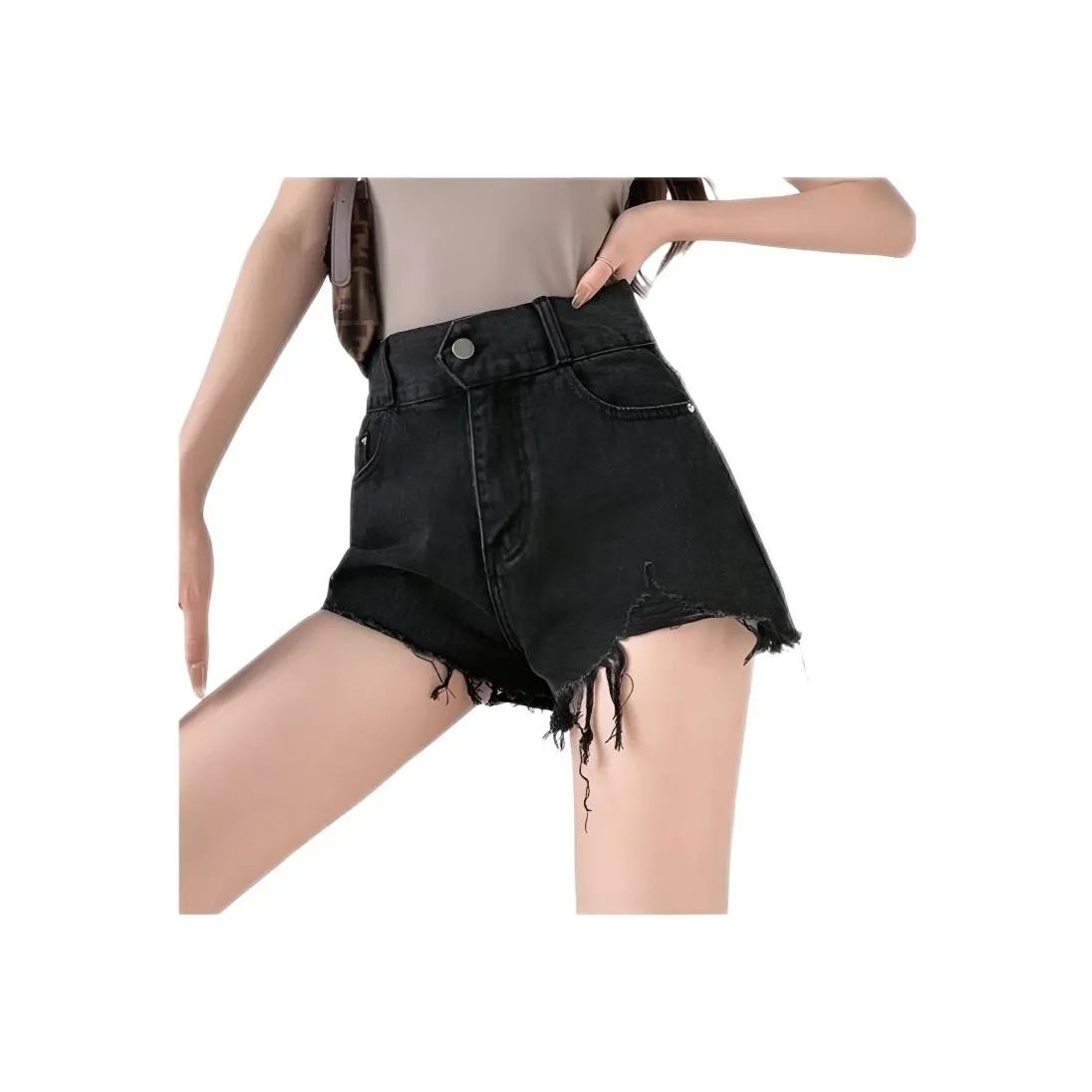 TONYBEAR Черный Серый Цвет Женские Джинсовые Шорты