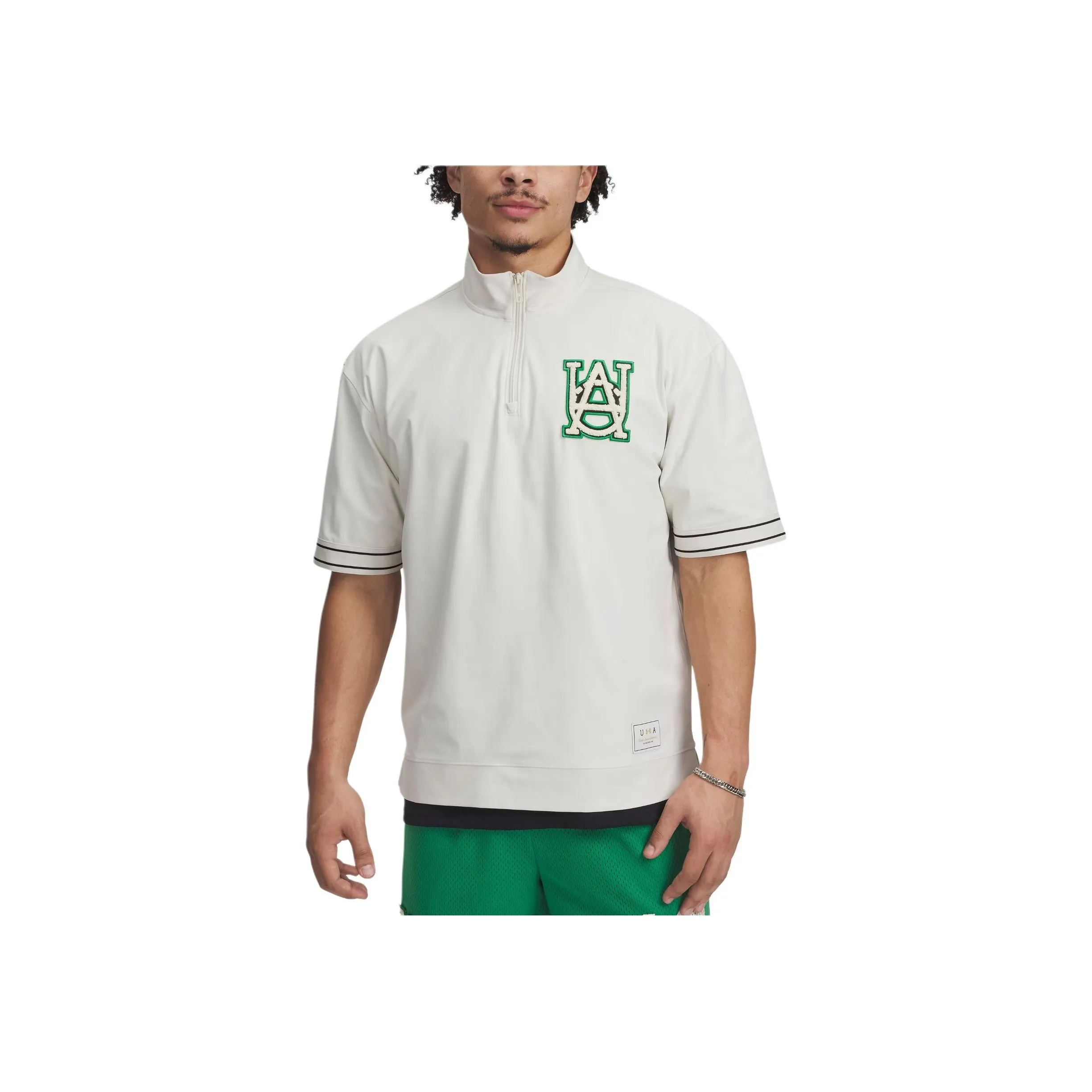 Under Armour T Shirt Men's Stone Color/Black/Kelly Green Team