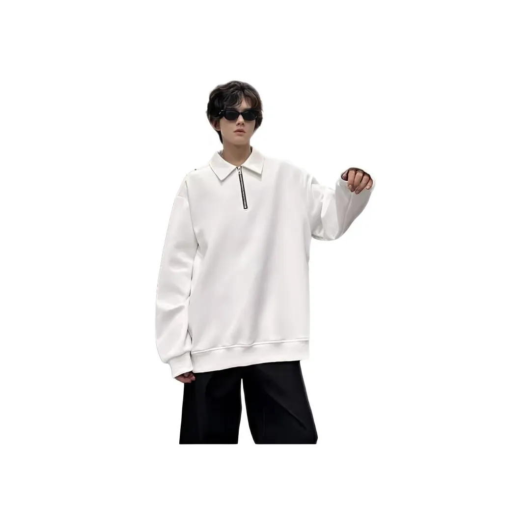 NRXX Мужская одежда Half Молния Pad Плечо Толстовка Стильный Премиум Stud Пуловер Trendy Versatile Мужской