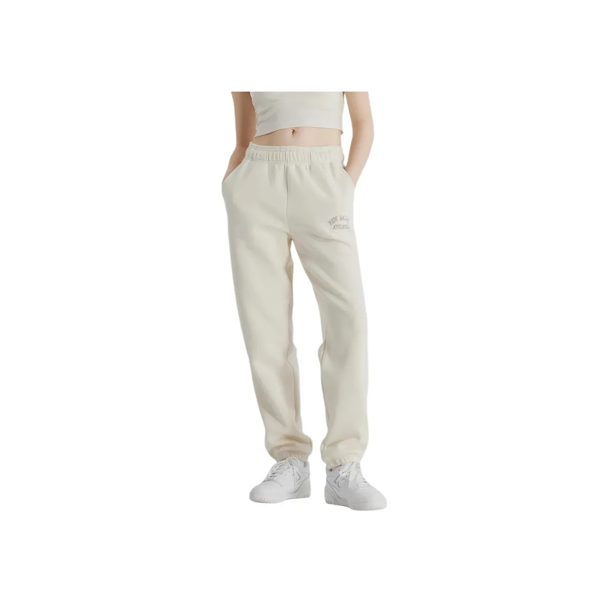 New Balance Graphic Fleece Jogger Knitted Sweatpants Women's Linen