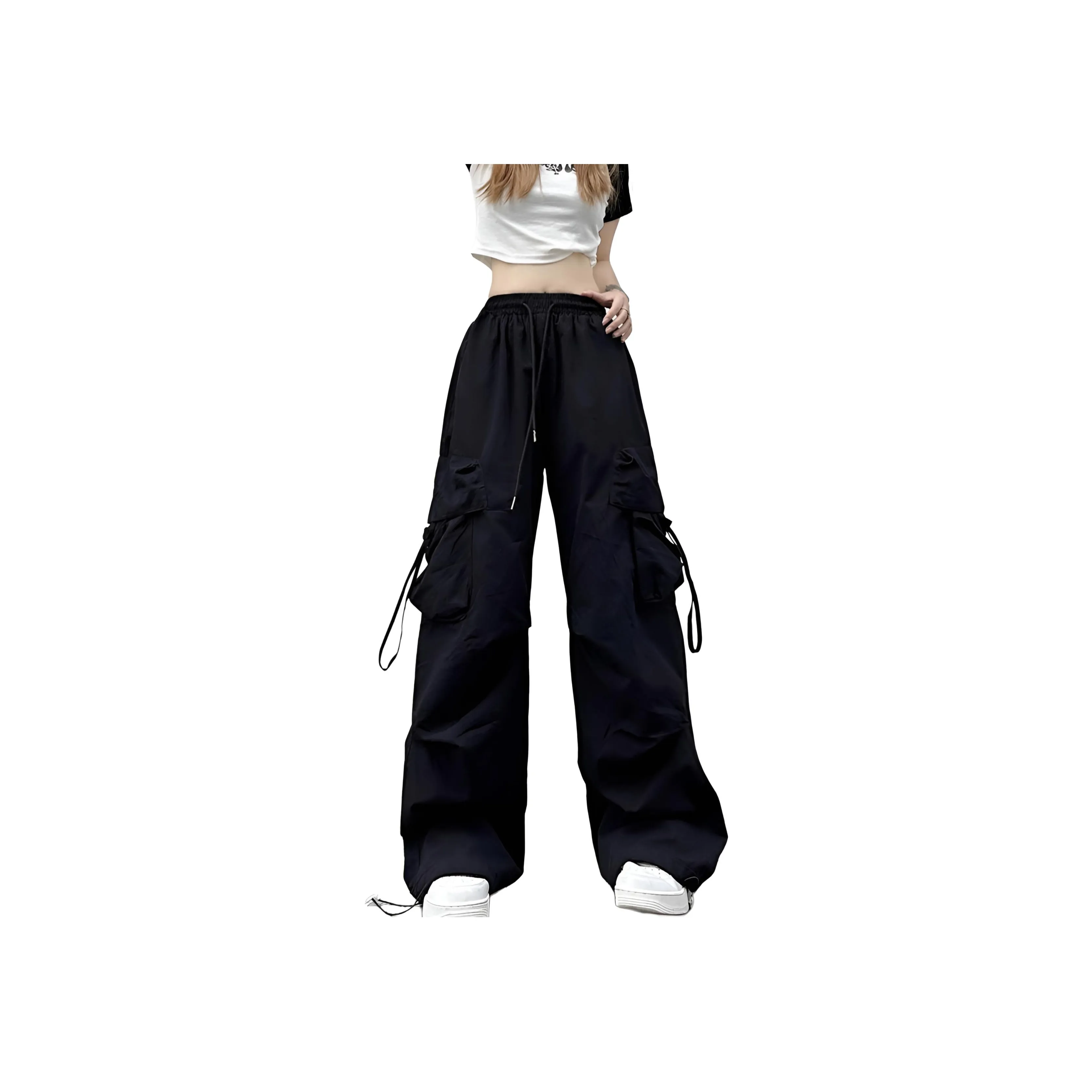 MUCCHIC Черные Женские Карго Брюки