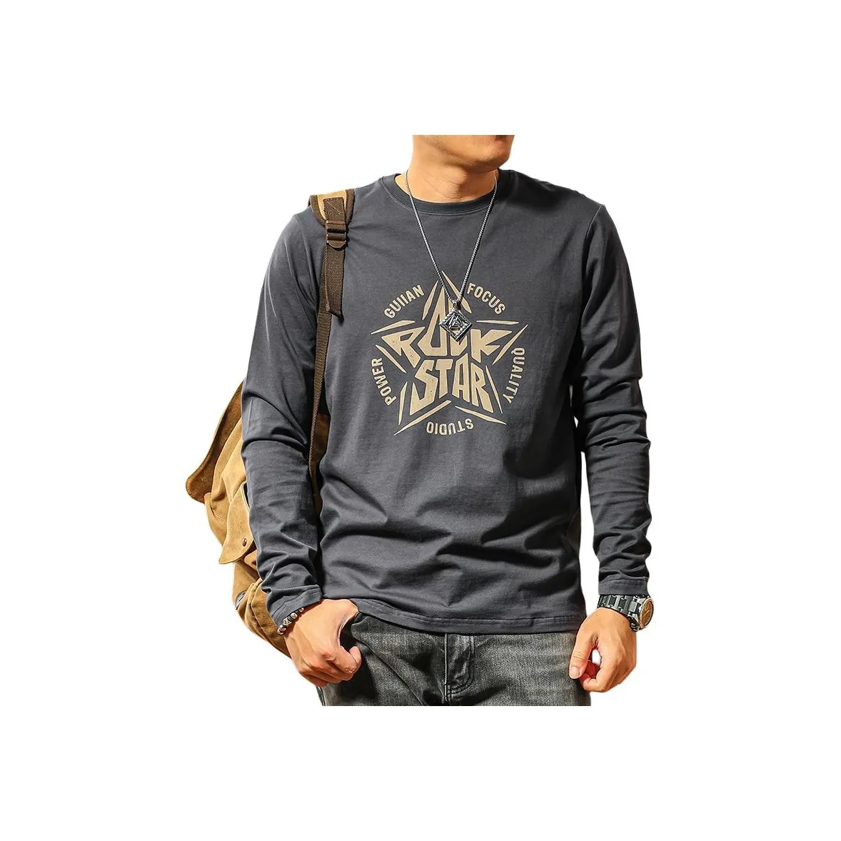 Seasonal Words Мужская футболка серого цвета