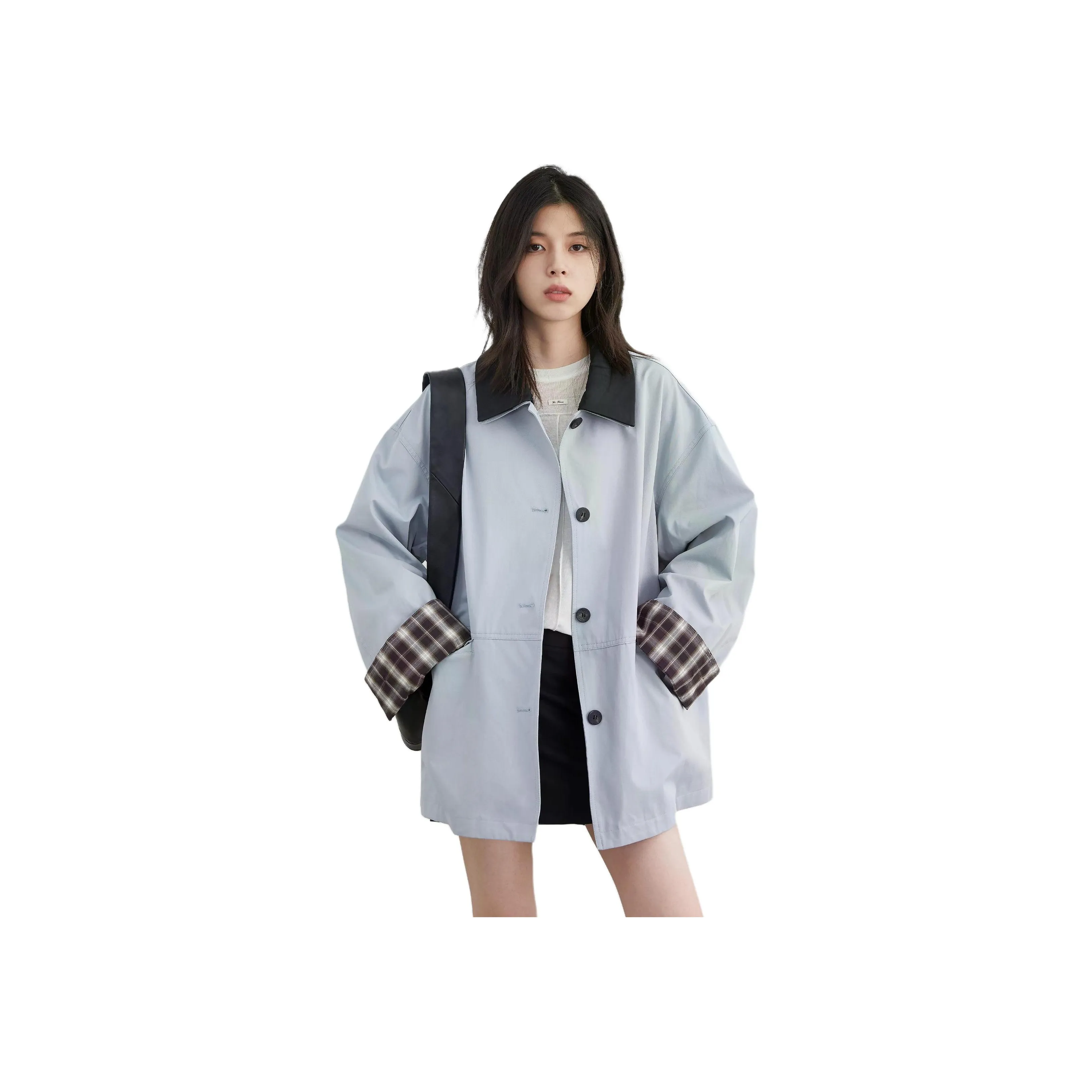 CHIC VEN Серый Синий Женский Тренч