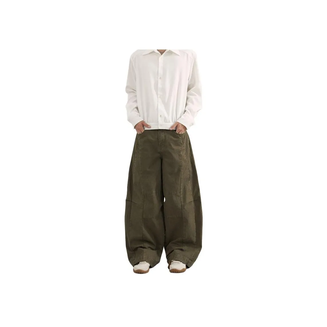 BAOMIKA H01 Армейский зеленый Унисекс Джинсы