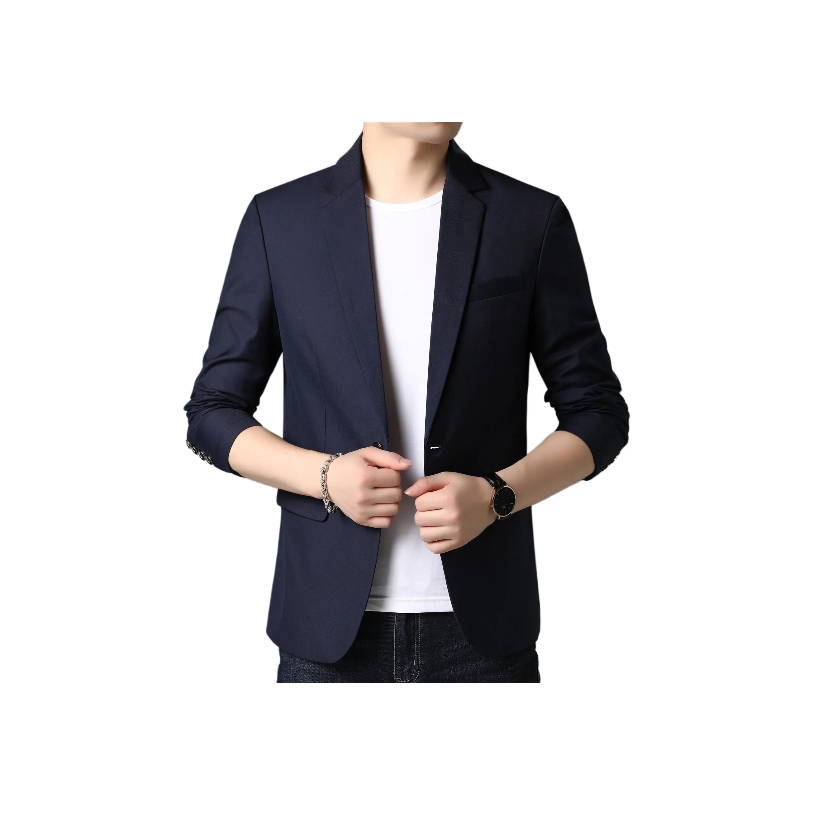 Candito Темно-синий Синий Мужской Деловой костюм