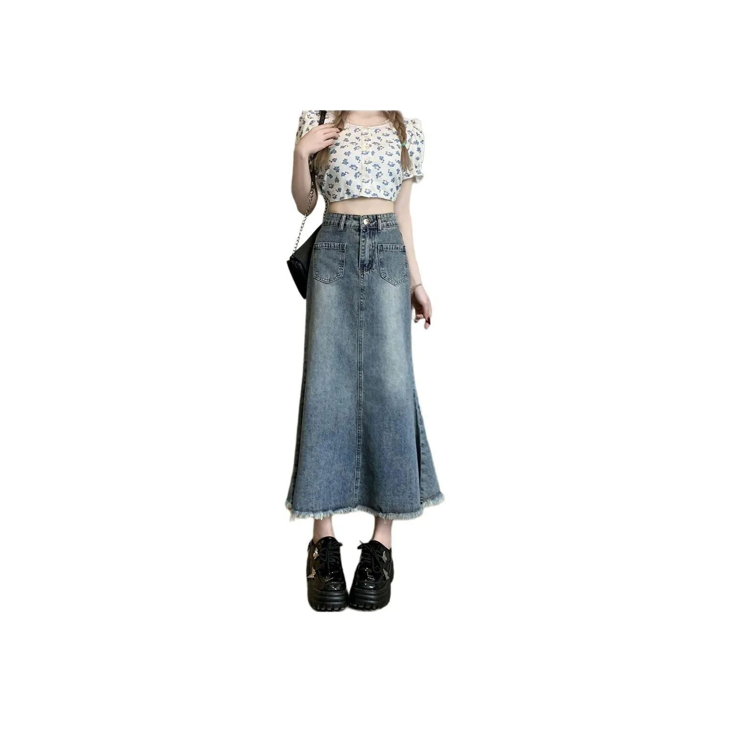 Concubine Zhu Denim Long Skirt Women's