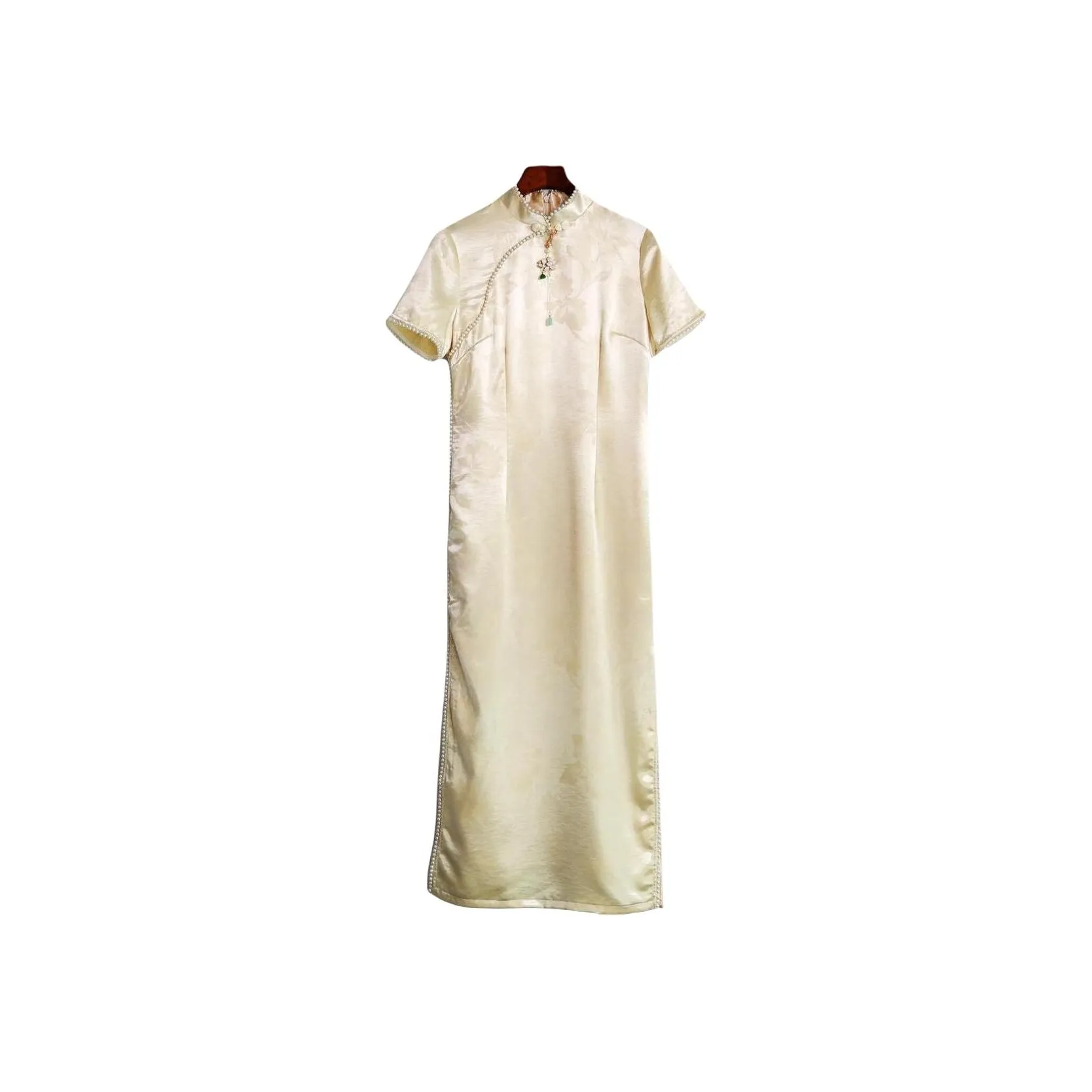 ENEESSI Spring Summer Cheongsam Women's Apricot