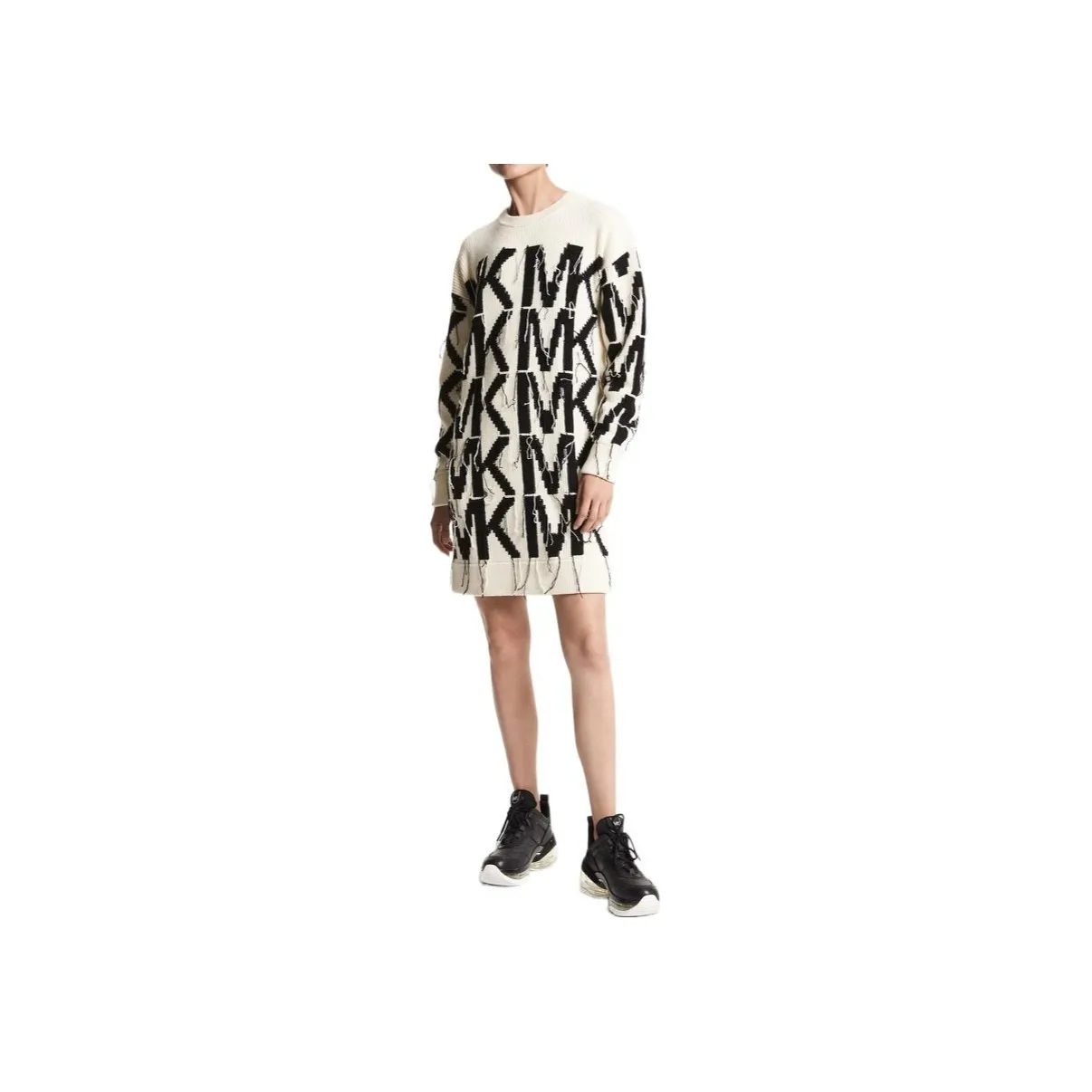 MICHAEL KORS Long Sleeved Dress Women's Black White