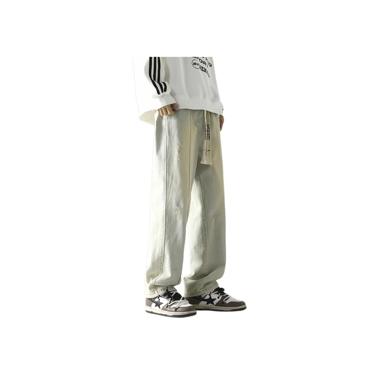 Ang2 Stu Jeans Unisex Gray Pink