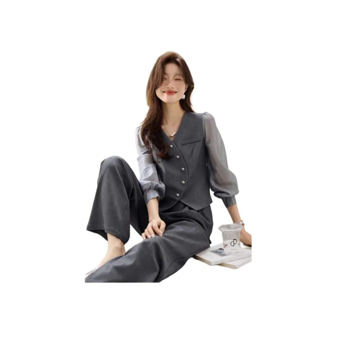 Mo Han Yi Mei Повседневный костюм женский темно-серый