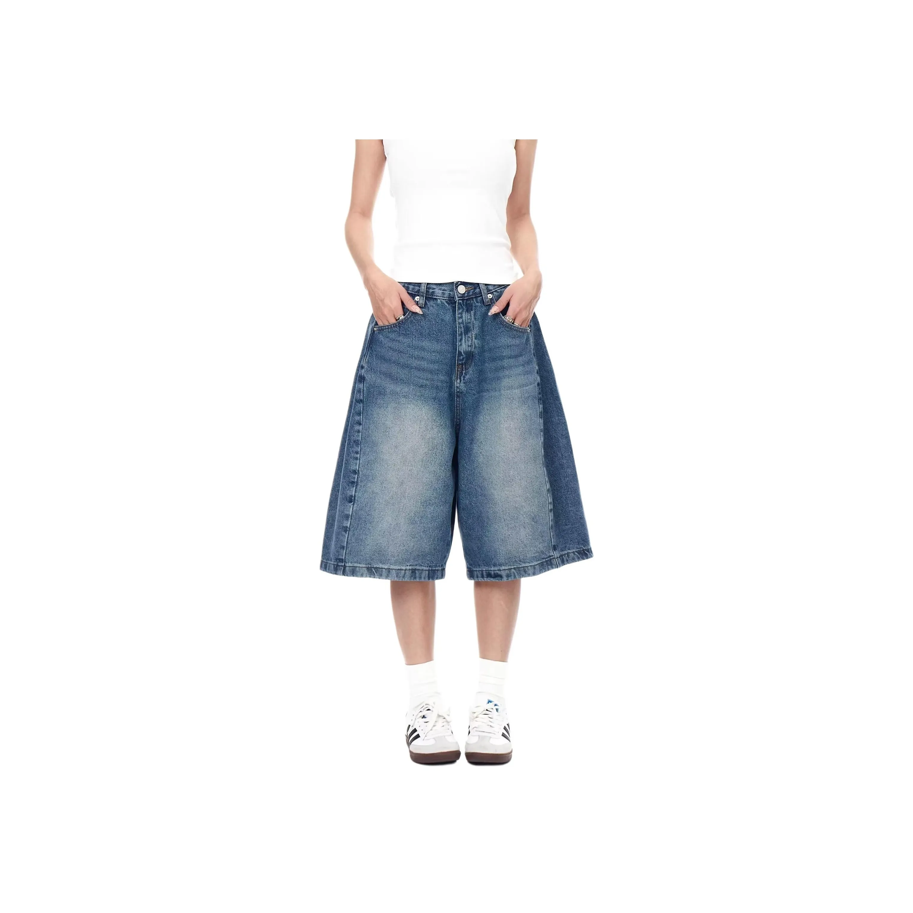 GEOGRE ALEX Blue Men's Denim Shorts GEOGRE ALEX Синий Мужские Джинсовые Шорты