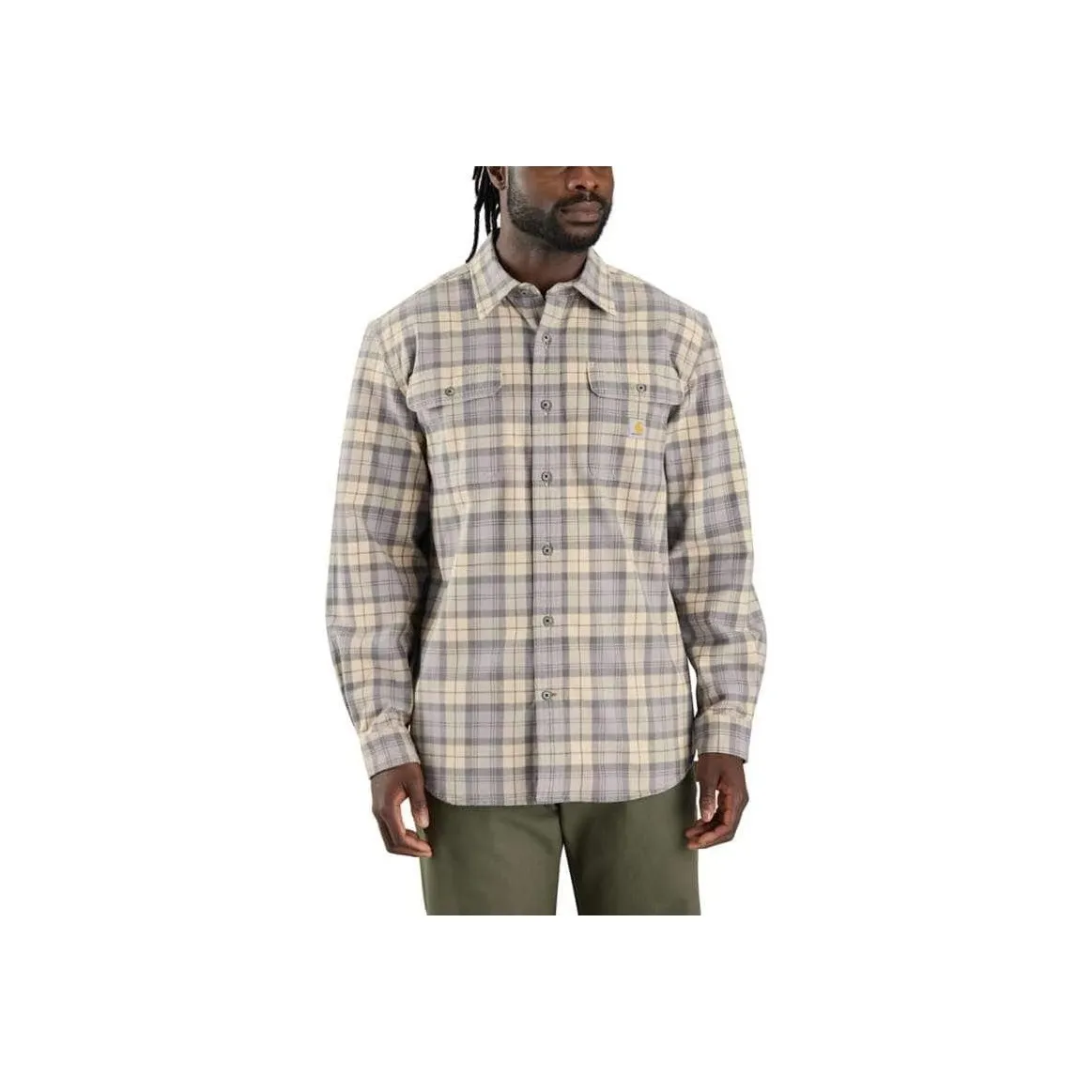 Carhartt Loose Fit Heavyweight Flannel Long Sleeve Plaid Shirt Loose Fit Men's