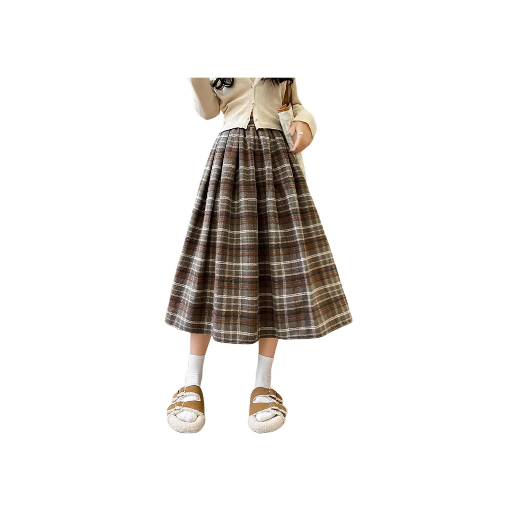 Ya Sheep People Повседневный Длинный Юбка Женские Хаки