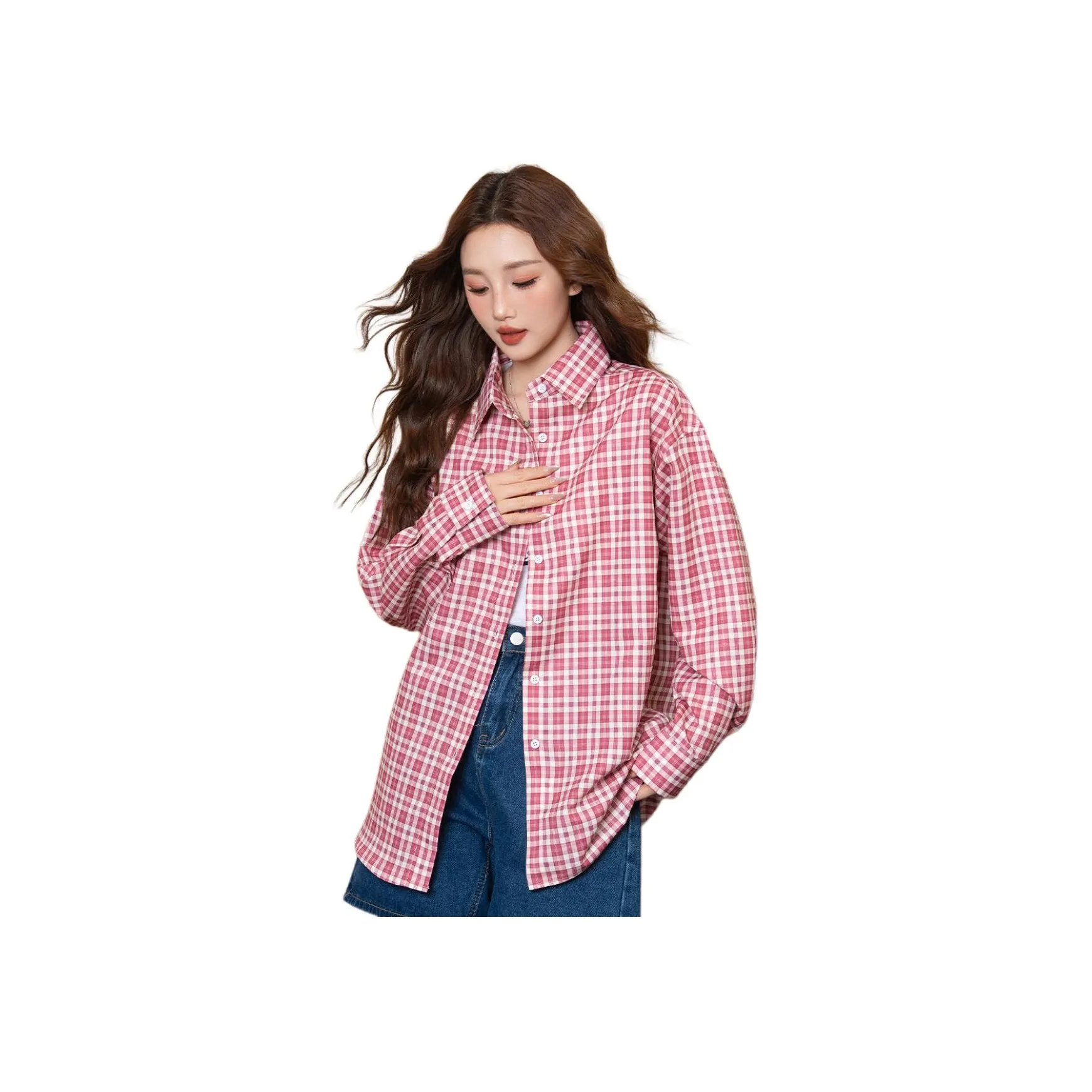 BALENO Розовая Клетка Женская Рубашка