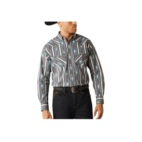 ARIAT Серые Мужские Рубашки