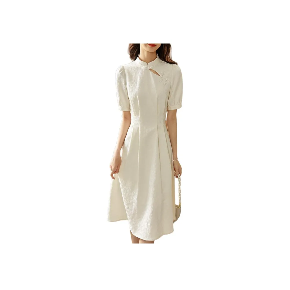 SENTUBILA Short Sleeved Dress Women's Ecru