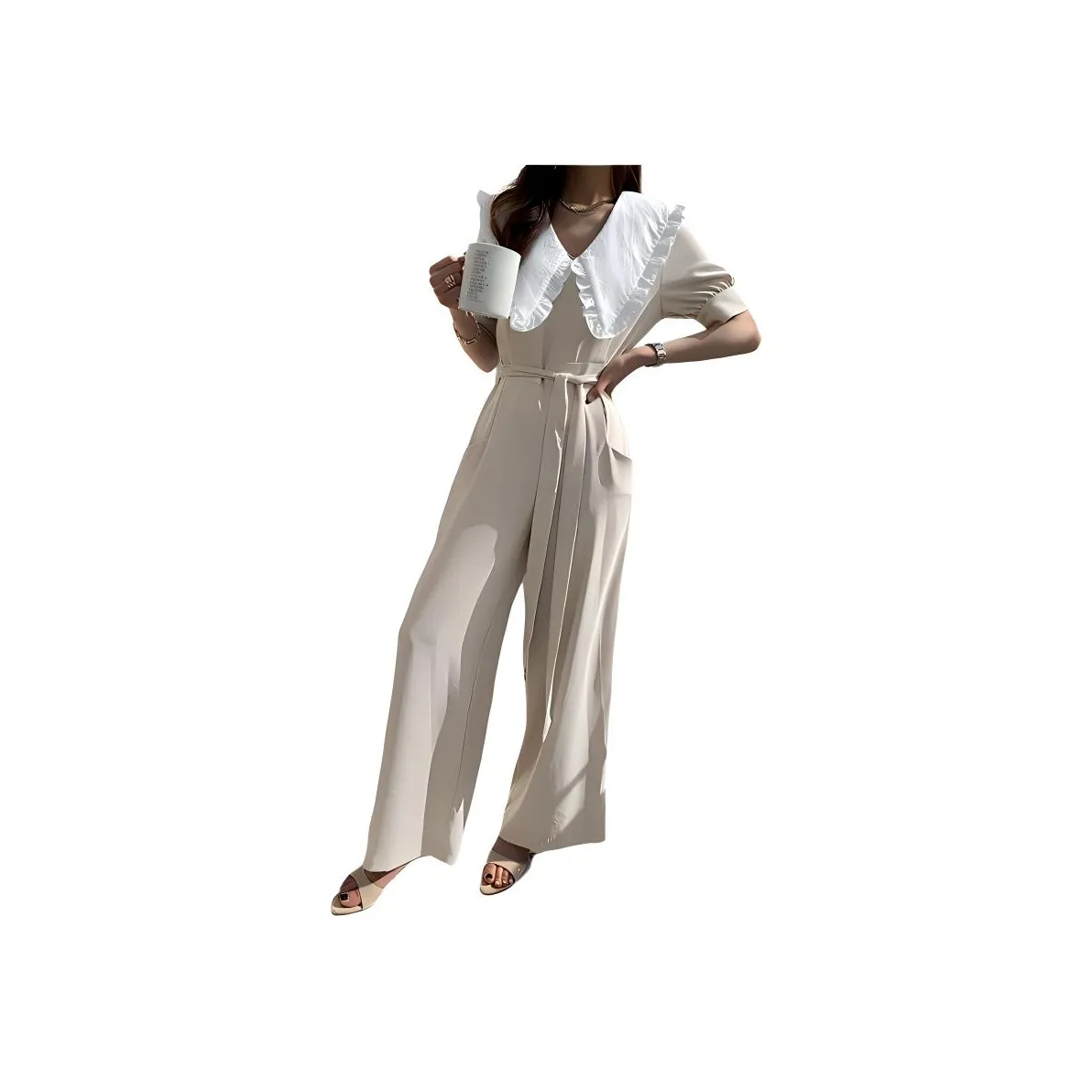 NANING9 Бежевые Женские Комбинезоны