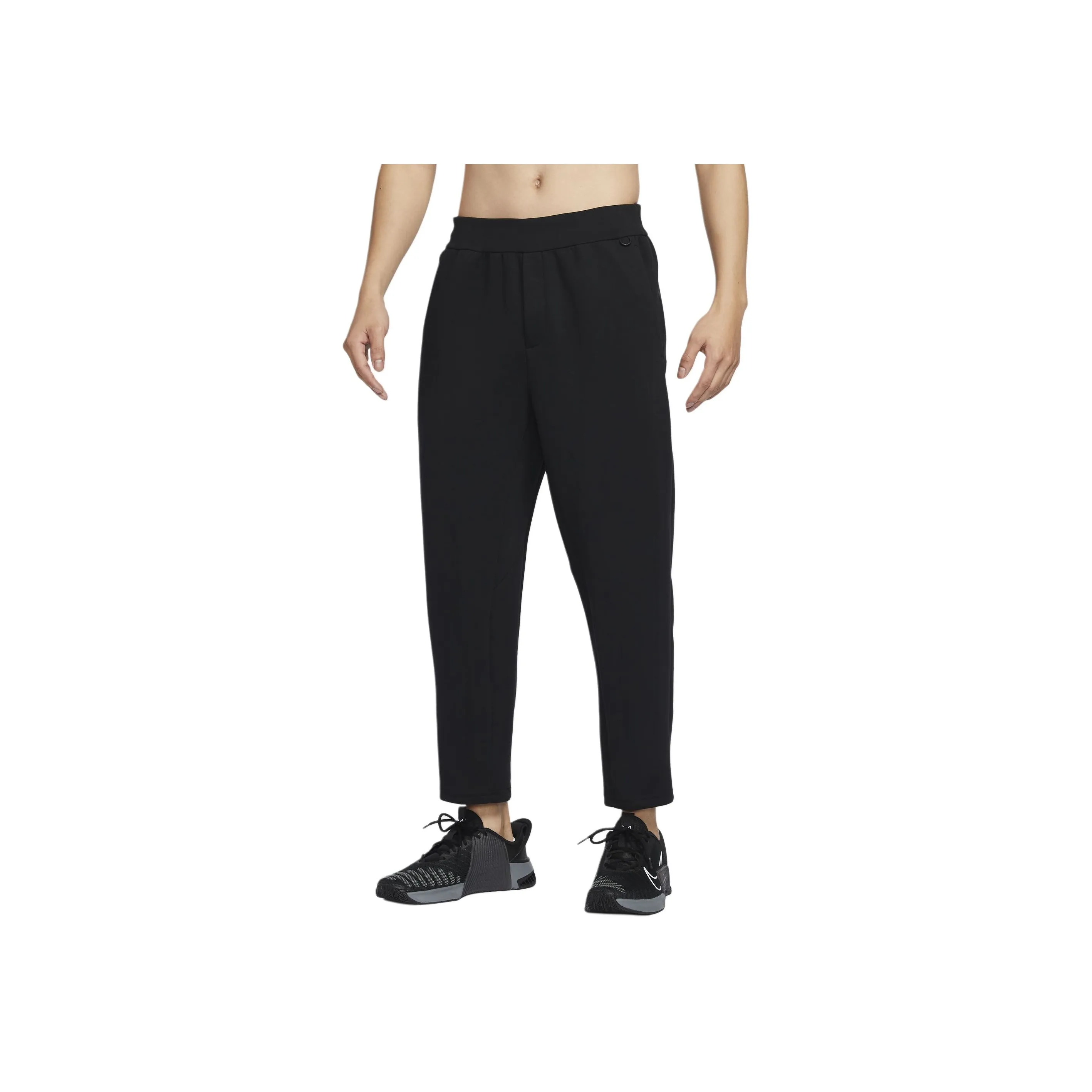 Nike Dri Fit Вязаные Тренировочные Штаны Мужские Черные Темно-Дымчато-Серые