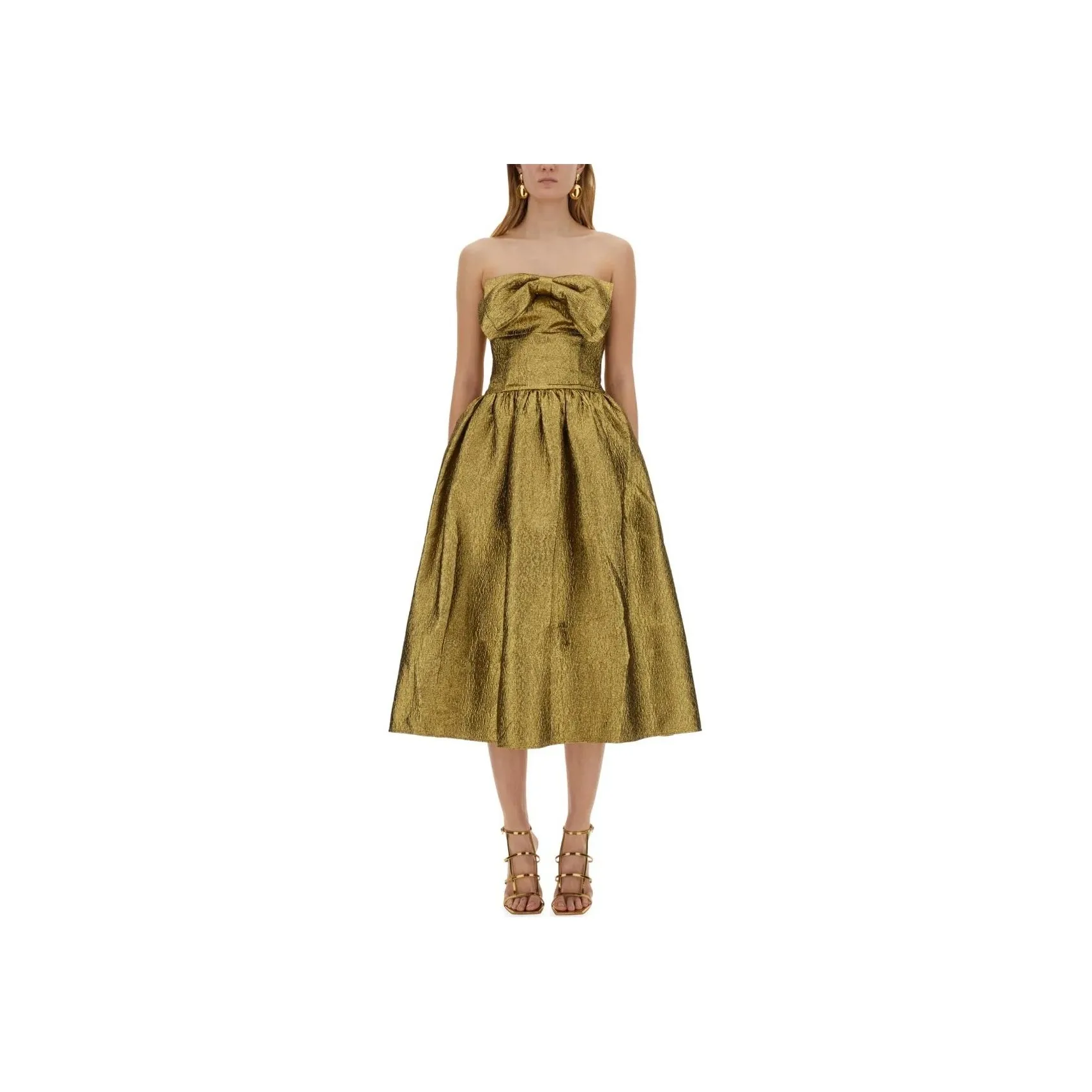Self portrait Metallic Jacquard Midi Dress