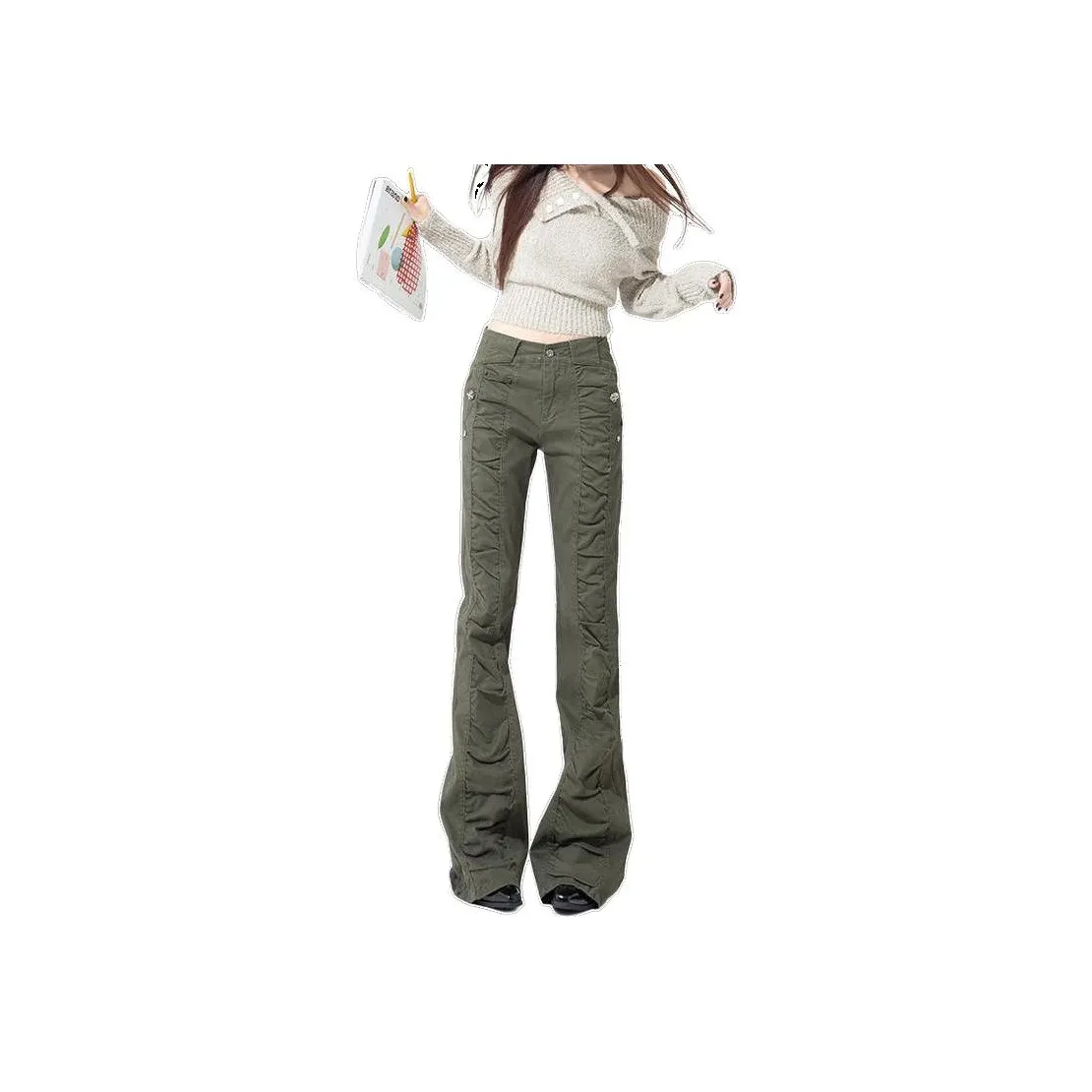 HELEH Jeans Women's Olive Green