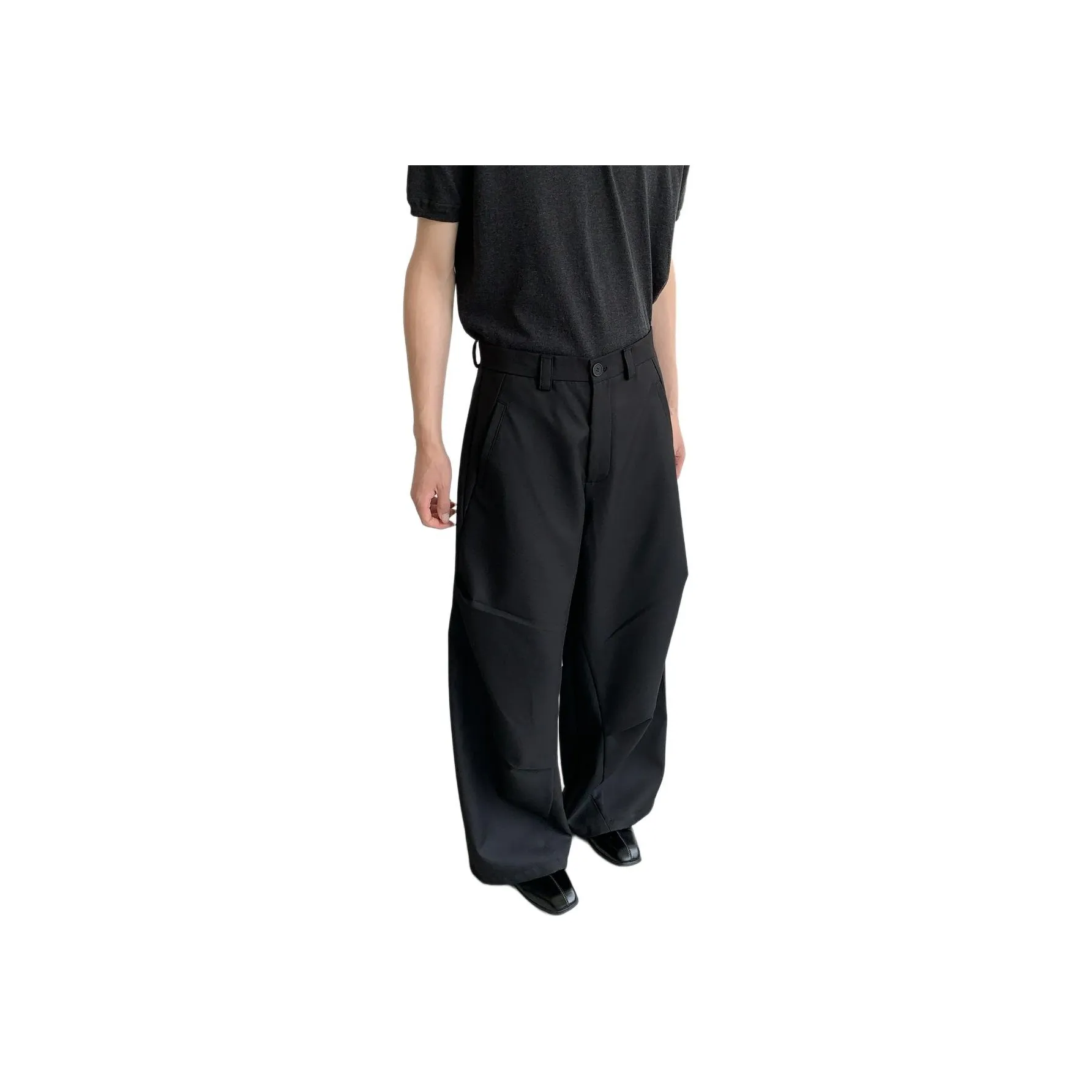 SHIQUANYI Стильный Уменьшение Этаж Длина Широкие Брюки Унисекс