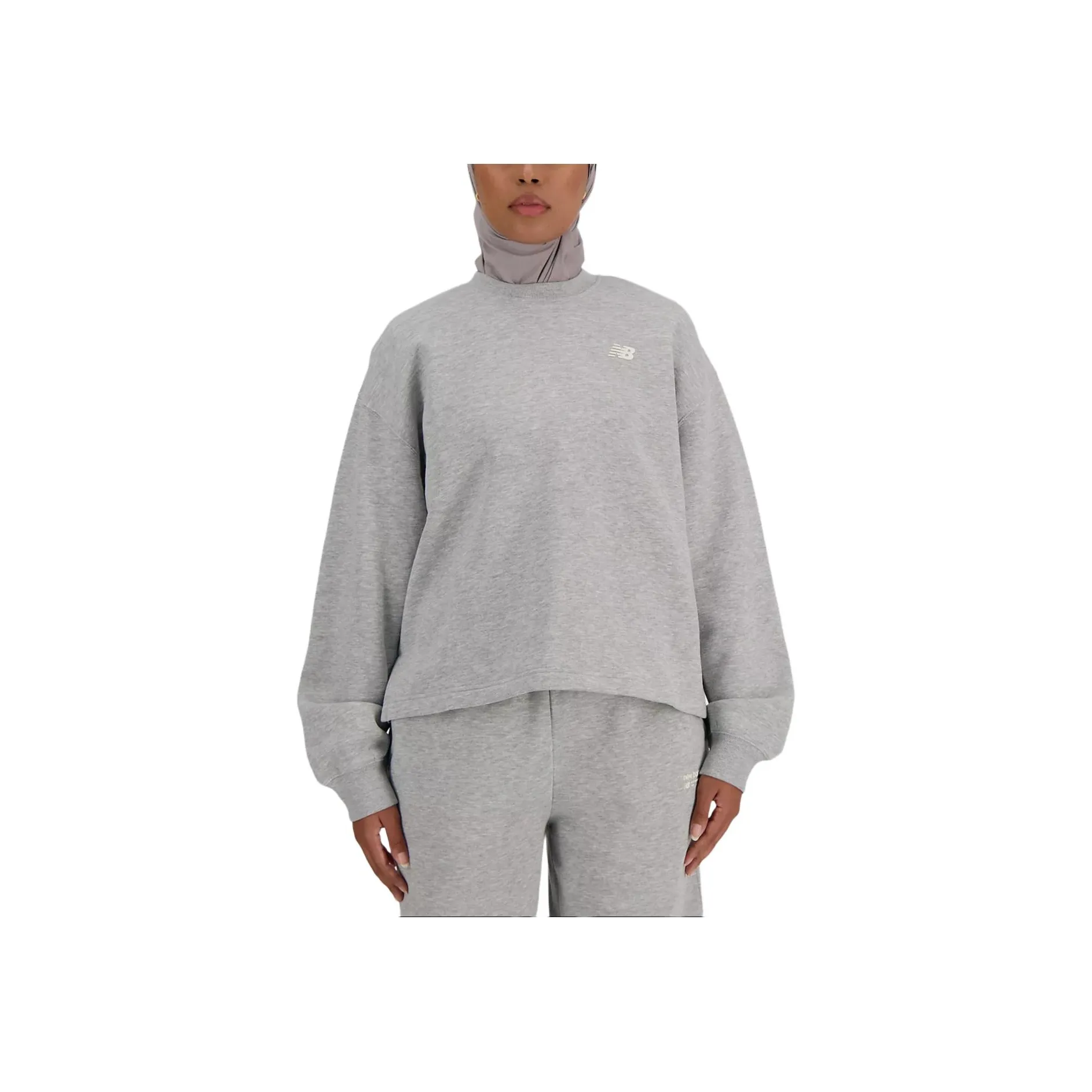 New Balance LINEAR HERITAGE Brushed Back Sweatshirt Women's Gray New Balance LINEAR HERITAGE Брушированный Спина Толстовка Женские Серый