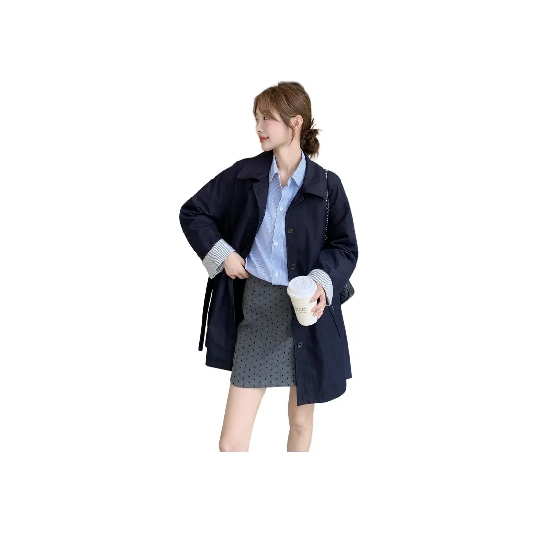 BANDICOOT Темно-синий тренч для женщин