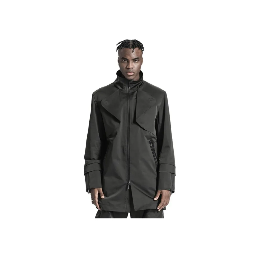 NORVINCY Outdoor Casual Travel Double Zip Closure Mecha Hoodless Jacket Unisex