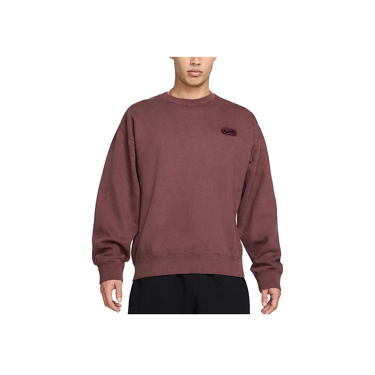 Nike Solo Swoosh Sweatshirt Men's Vibrant Burgundy Wine Red