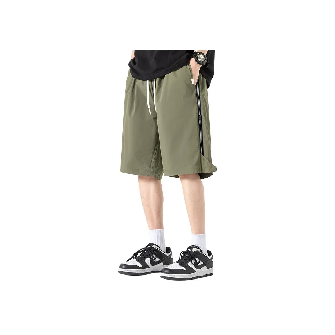 WOOD SOON Шнурок Японский стиль Спортивные Пляжные Брюки длиной до колена Мужские